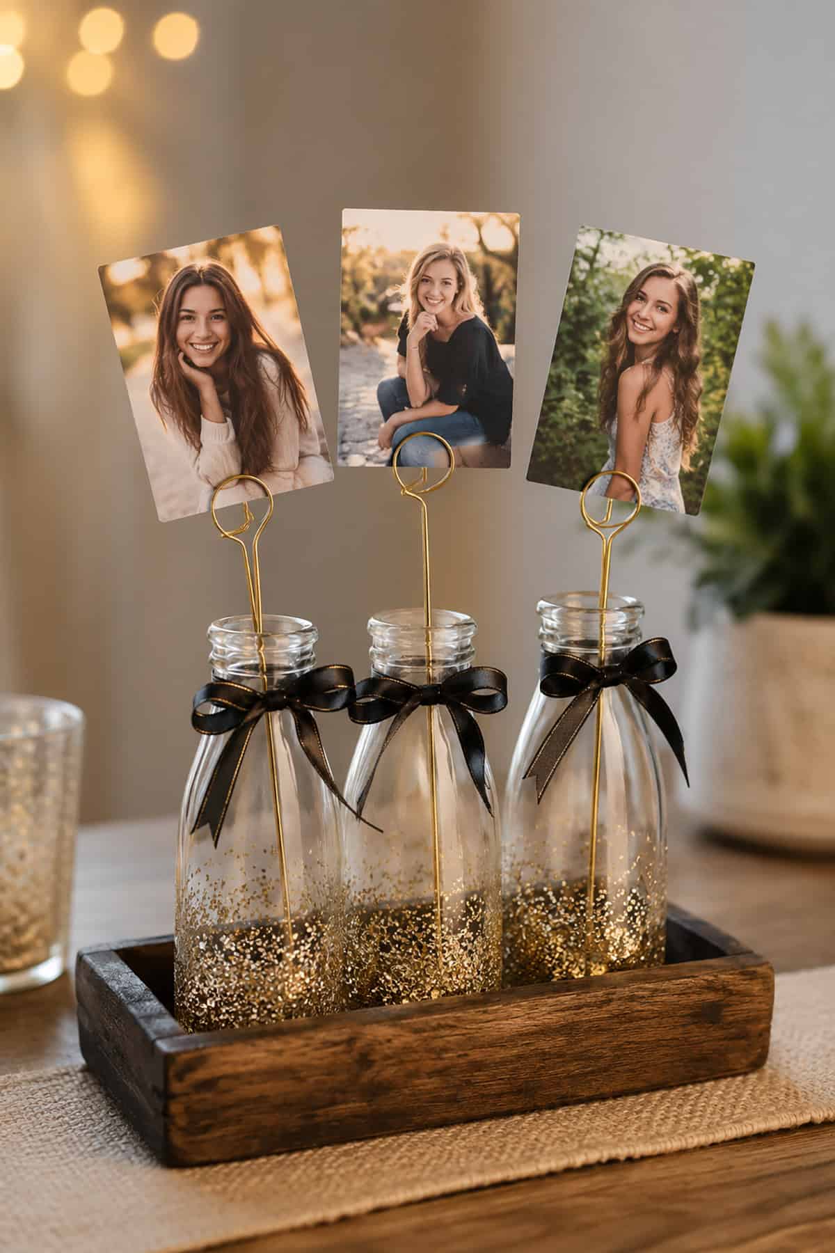 Graduation Photo Bottle Centerpiece