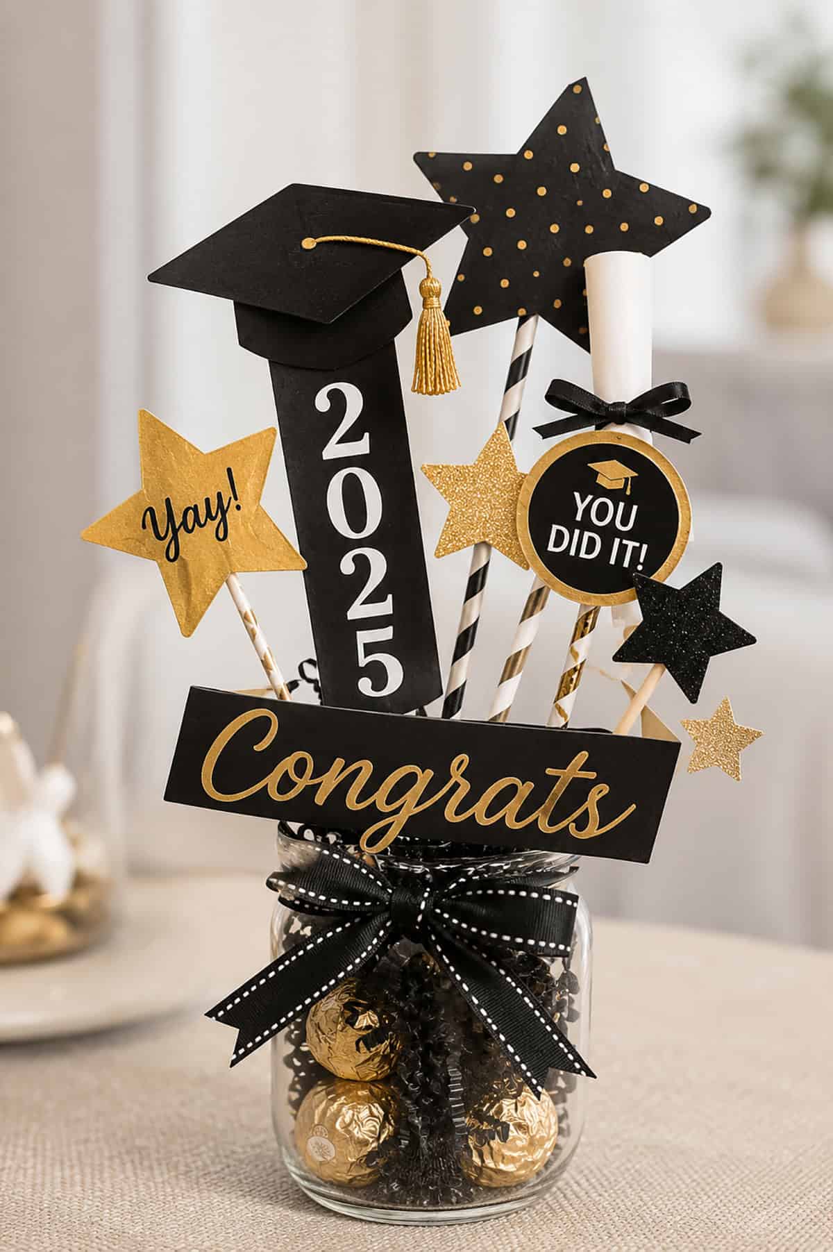 Graduation Pick Jar Centerpiece