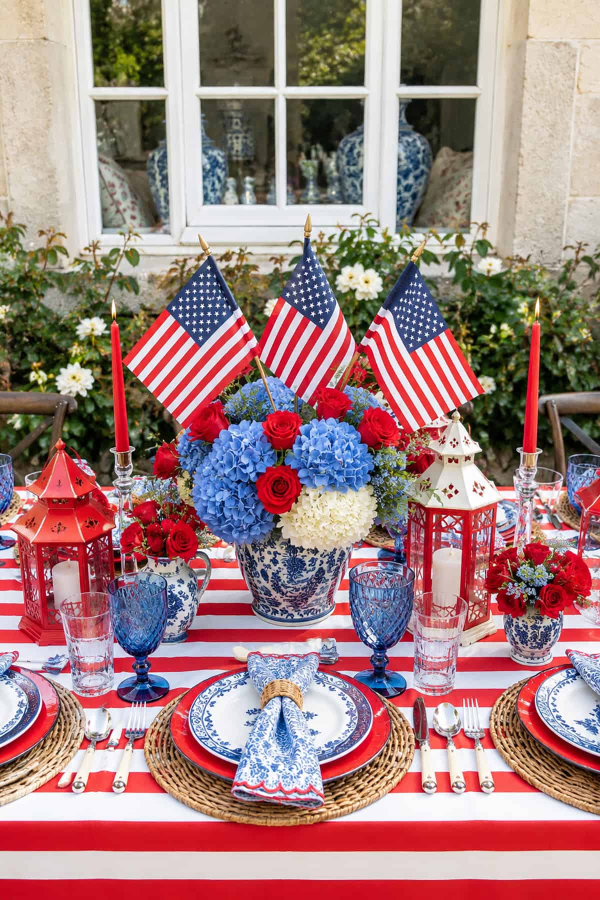 Grand Flag Filled Patriotic Centerpiece