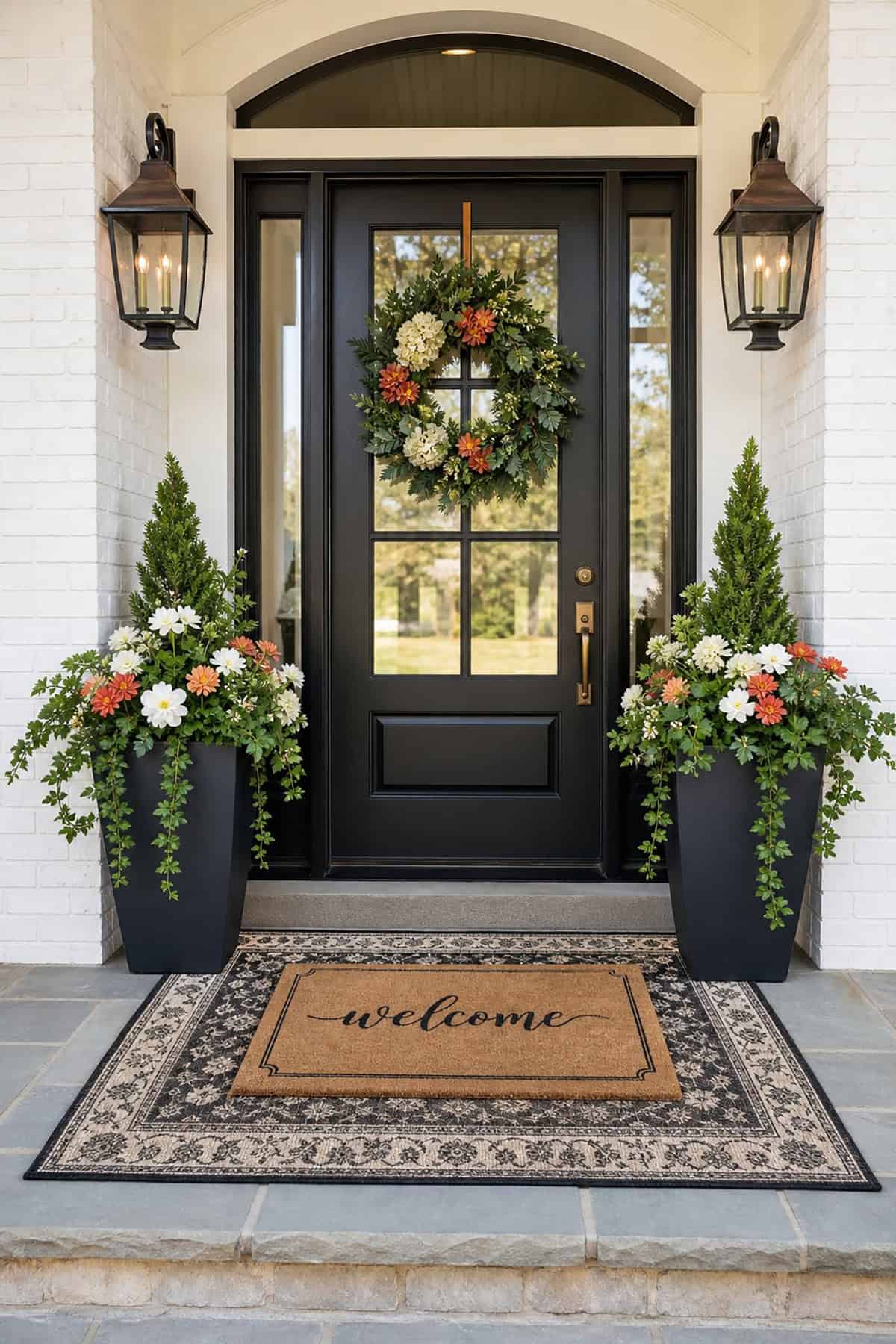 Layered Welcome Mat Arrangement