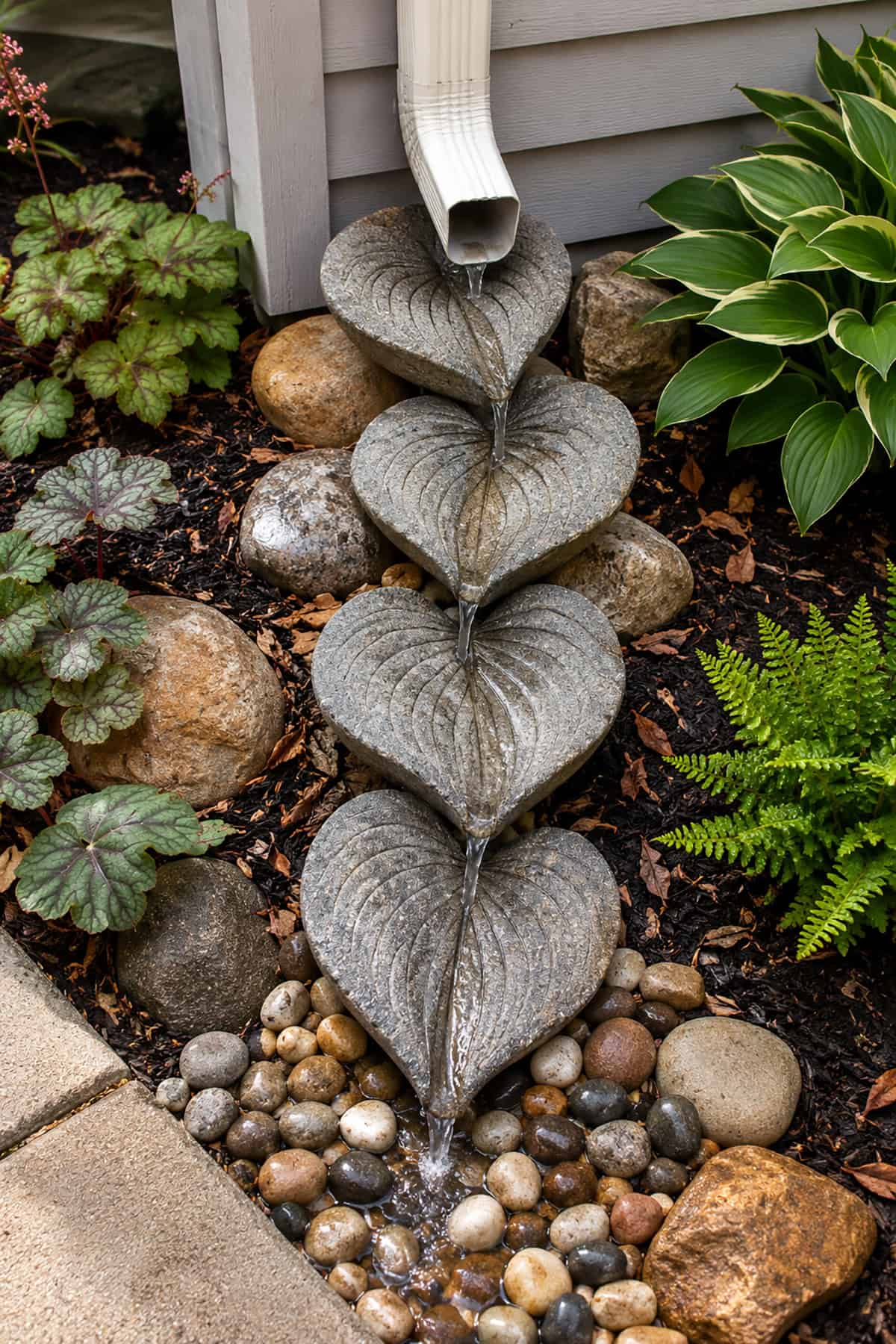 Leaf Stone Rainwater Cascade