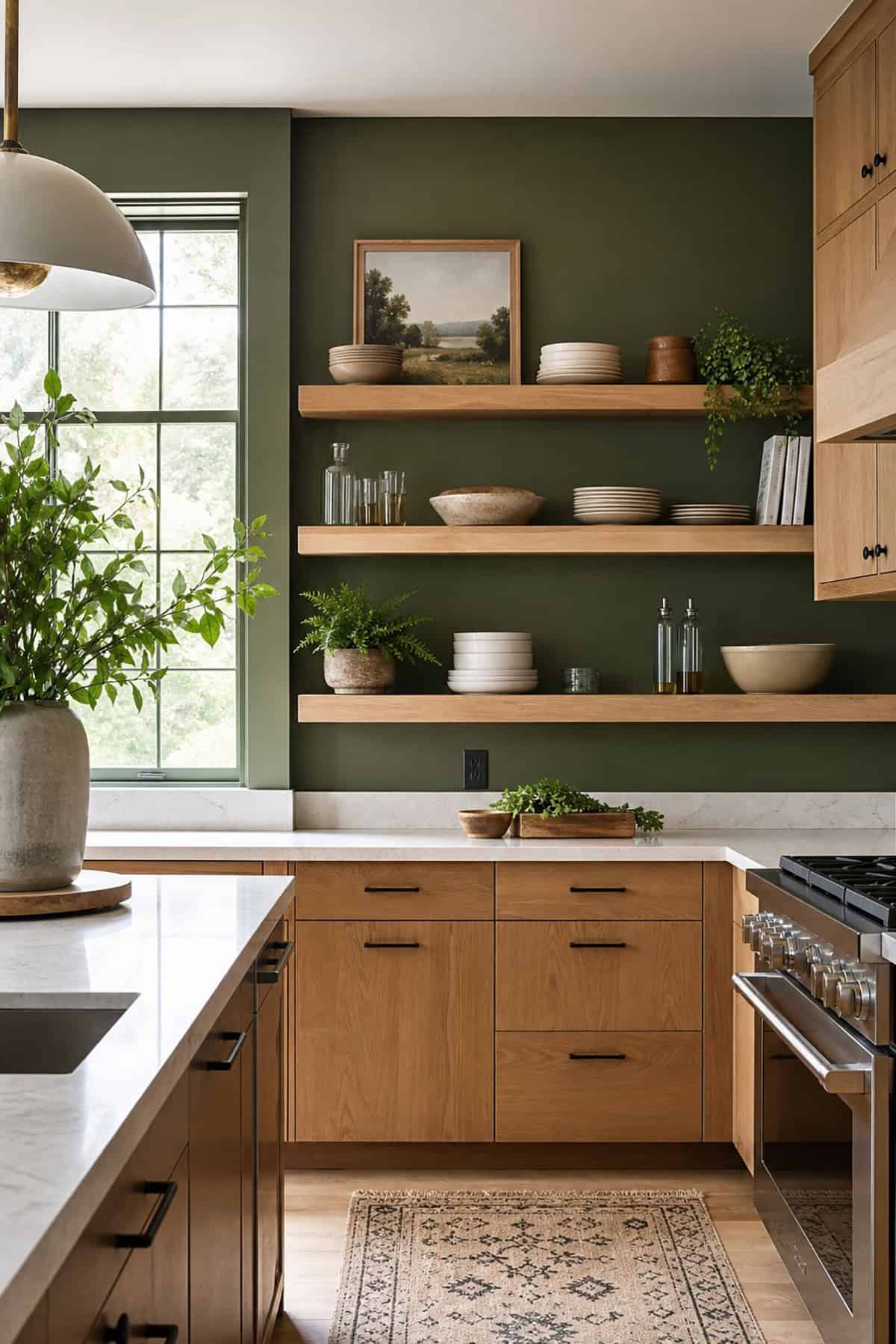 Moss Green Kitchen Walls