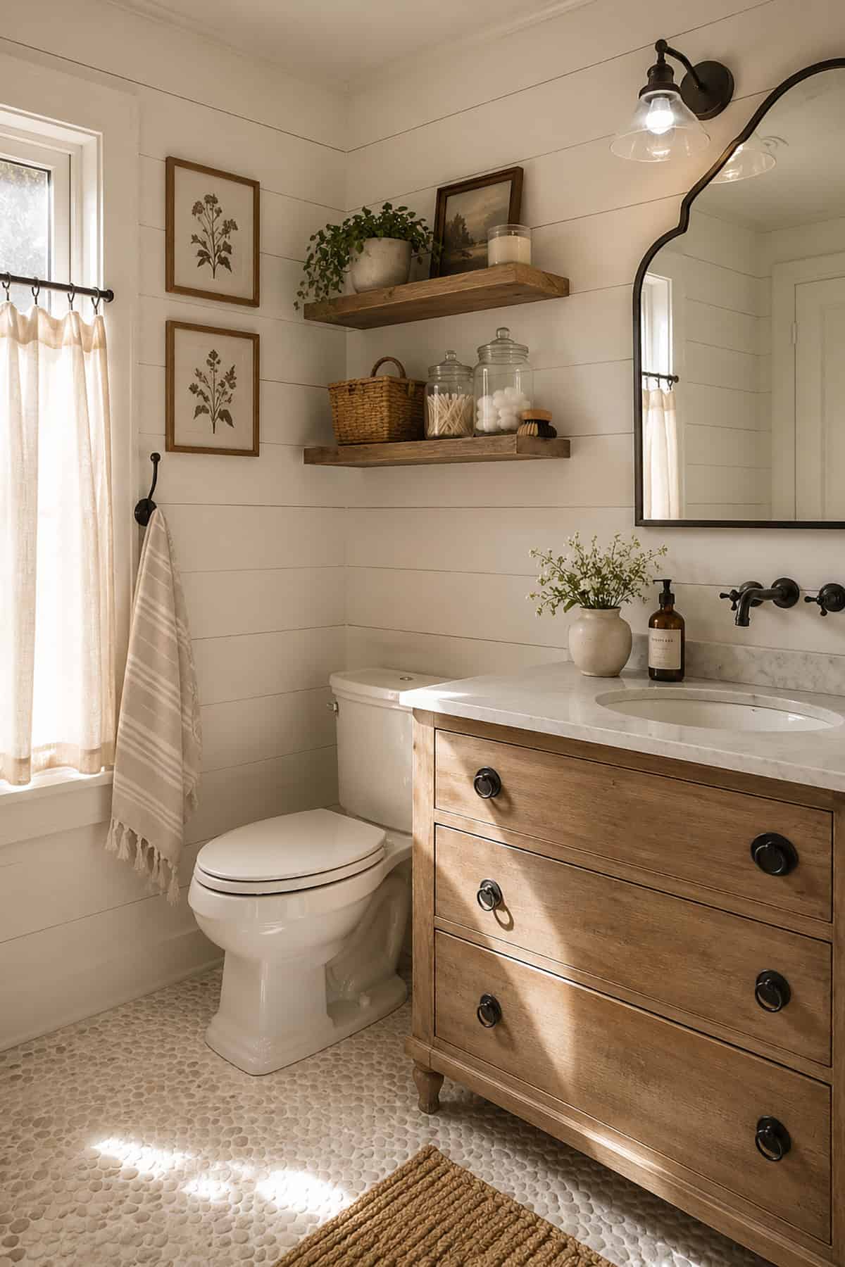 Natural Wood Farmhouse Vanity