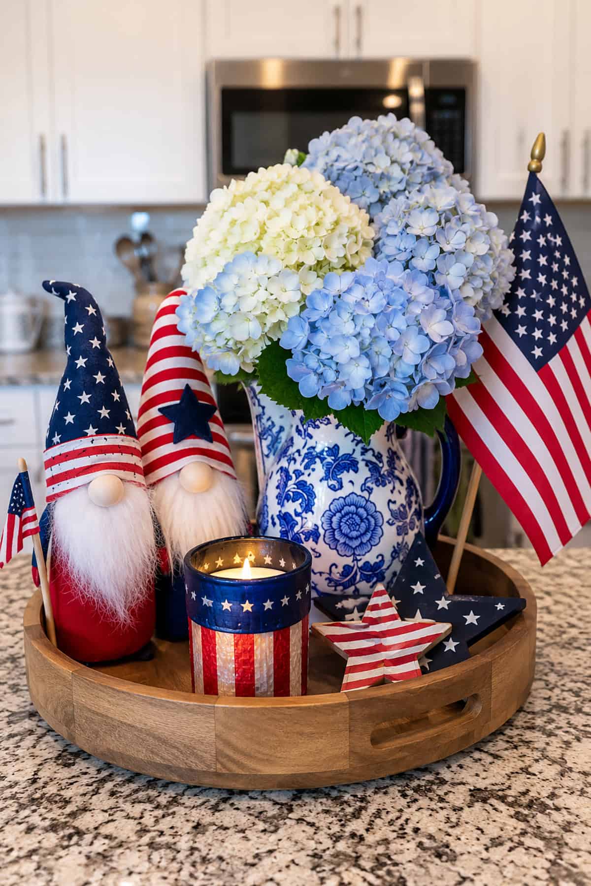 Patriotic Gnome Tray Centerpiece