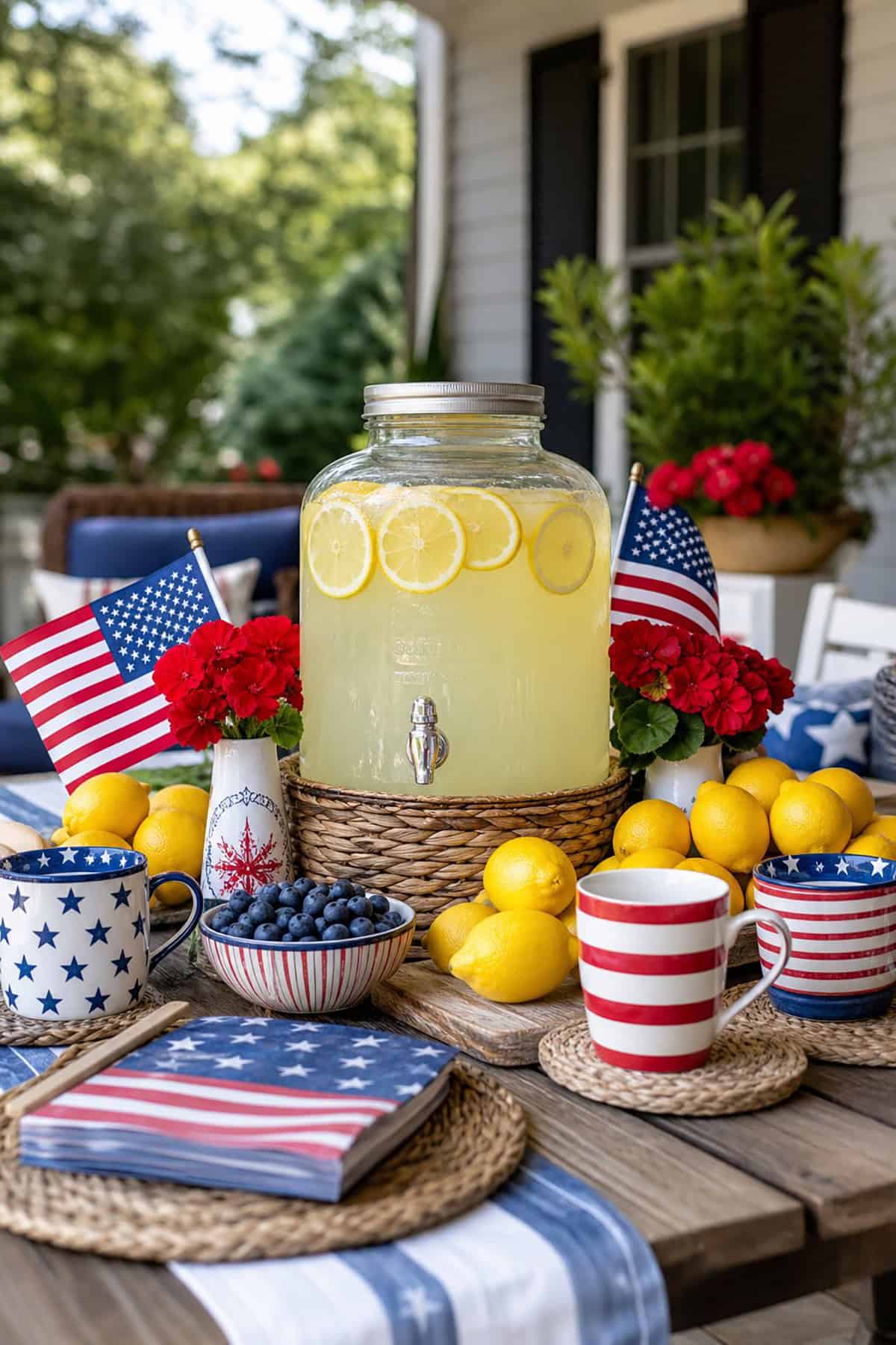 Patriotic Lemonade Station Centerpiece