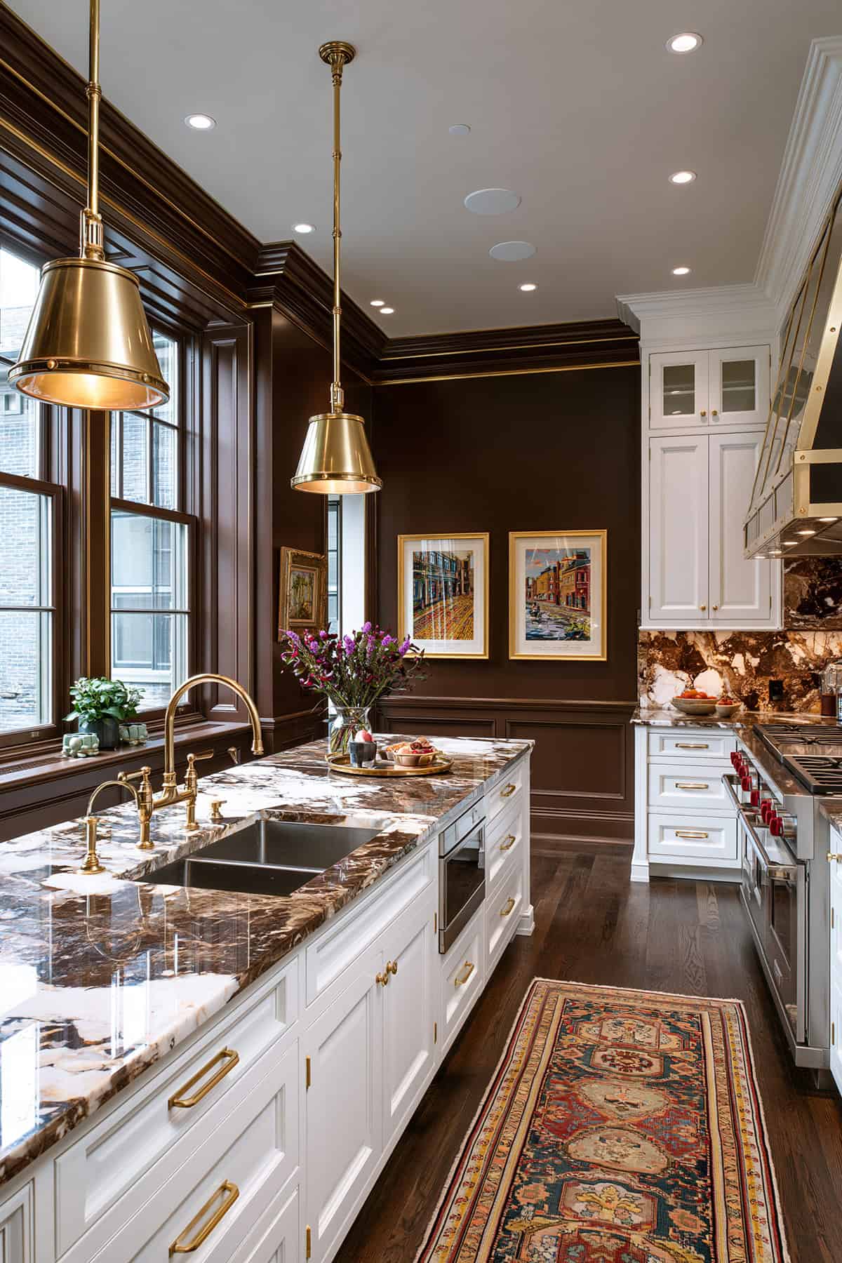 Rich Chocolate Brown Kitchen Walls