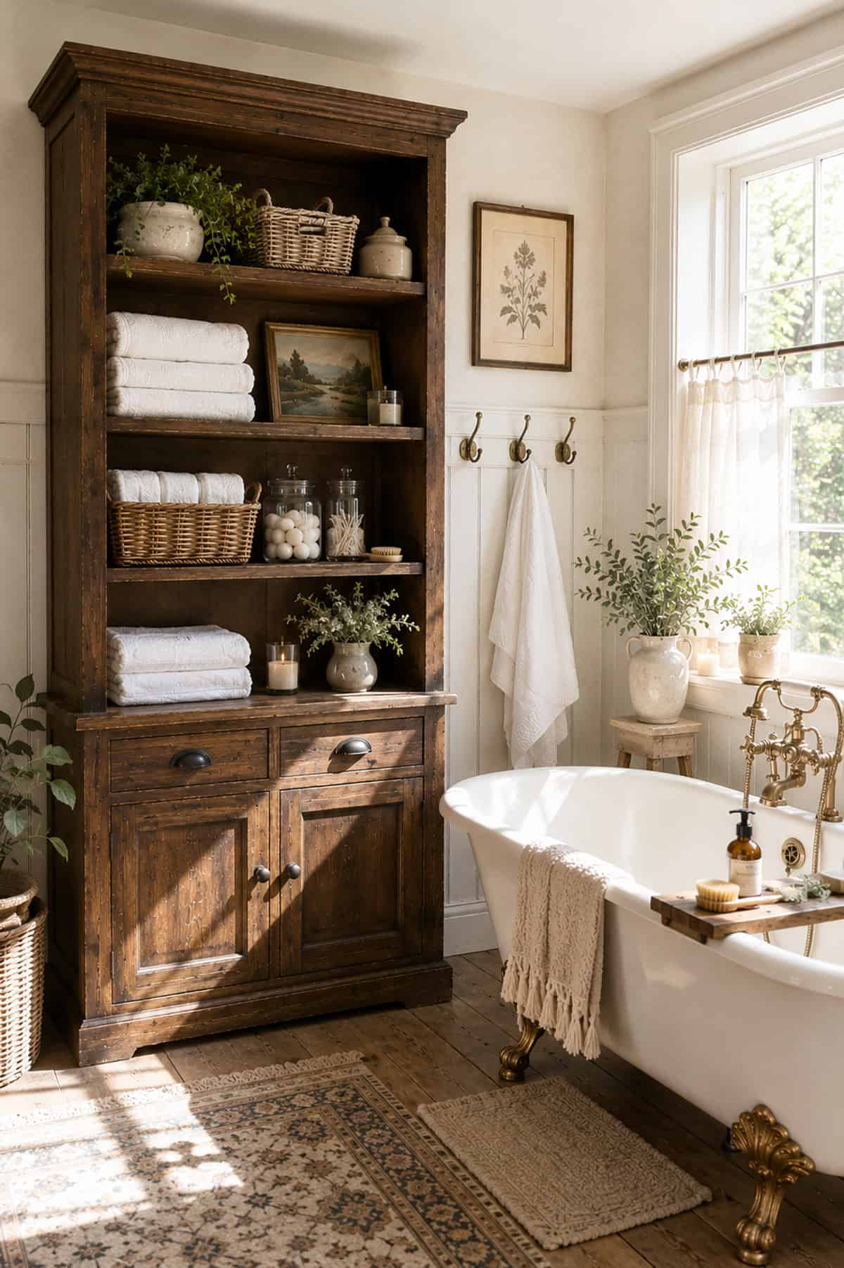 Rustic Bathroom Hutch