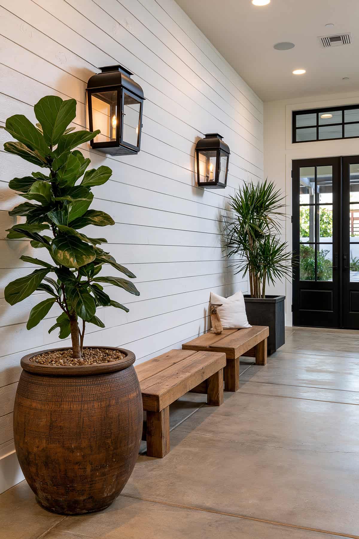 Shiplap Wall In A Modern Farmhouse Entry