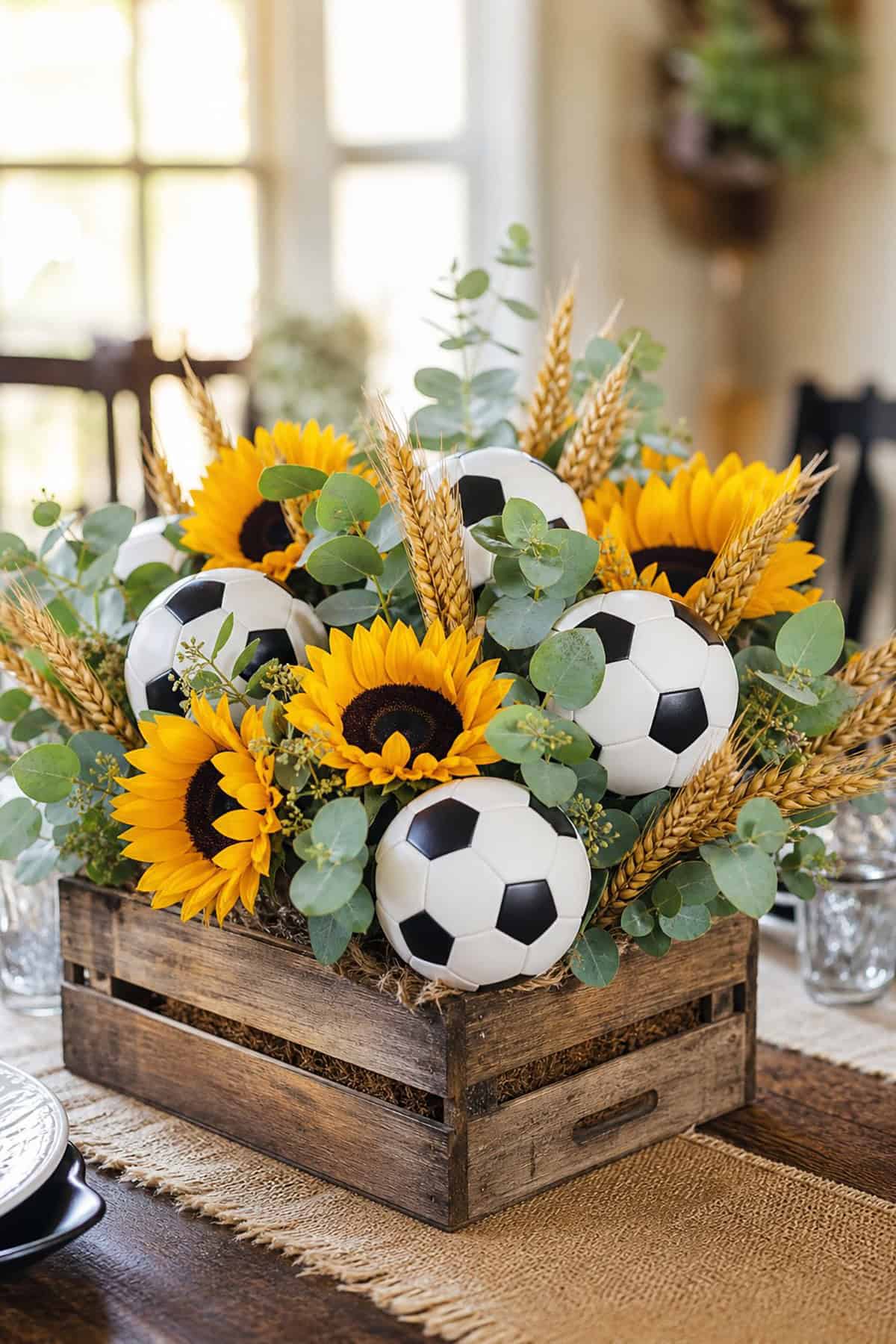 Soccer And Sunflower Centerpiece