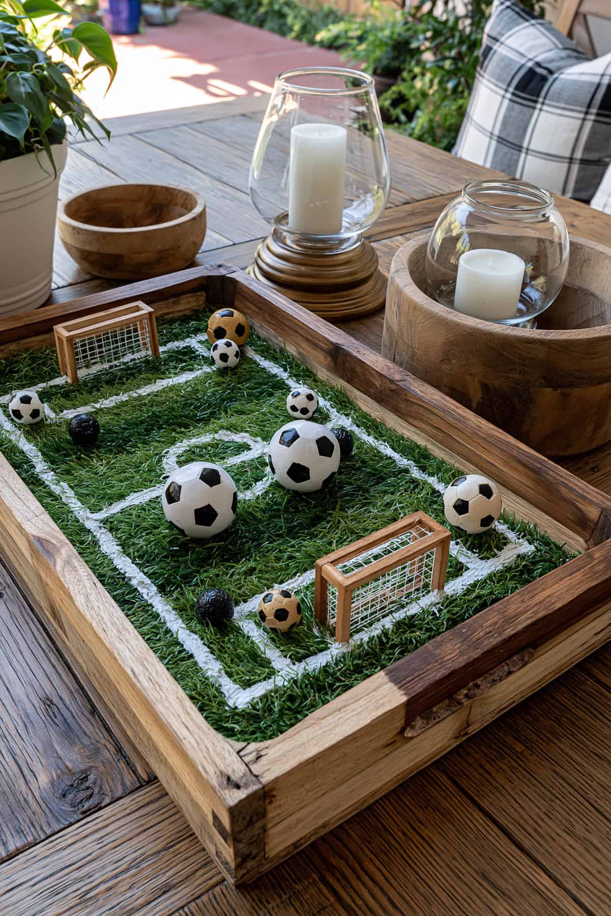 Soccer Field Dough Bowl Centerpiece