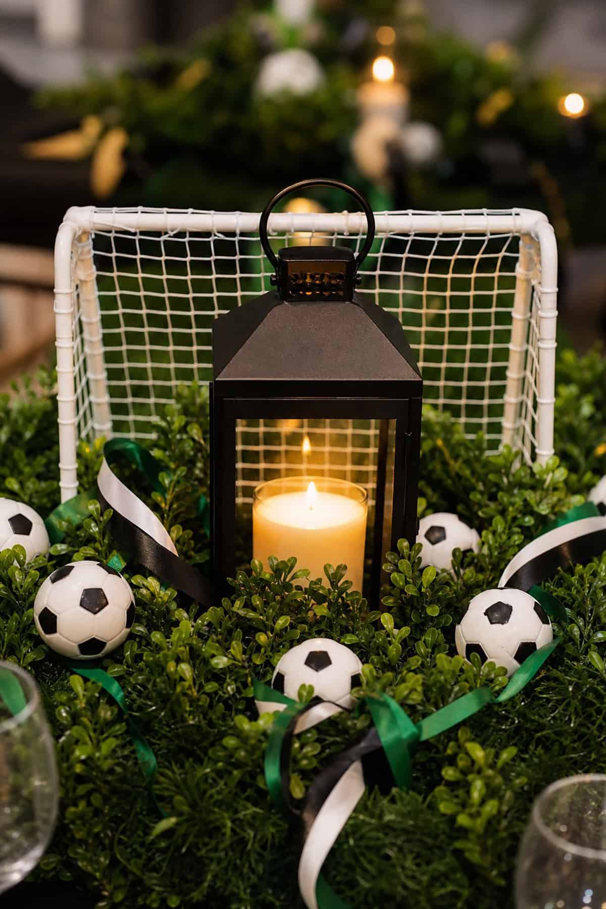 Soccer Goal Lantern Centerpiece