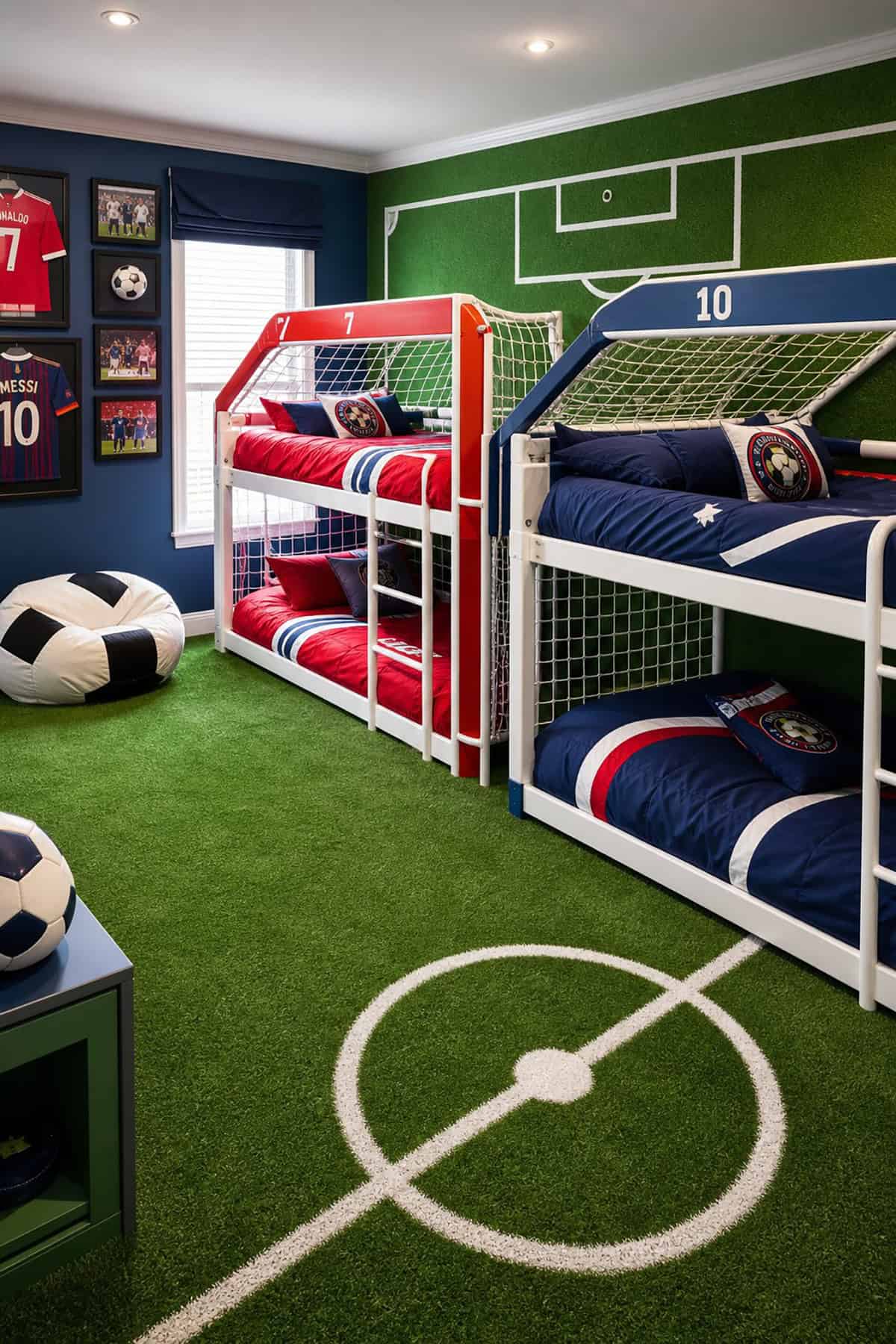 Soccer Themed Bunk Room