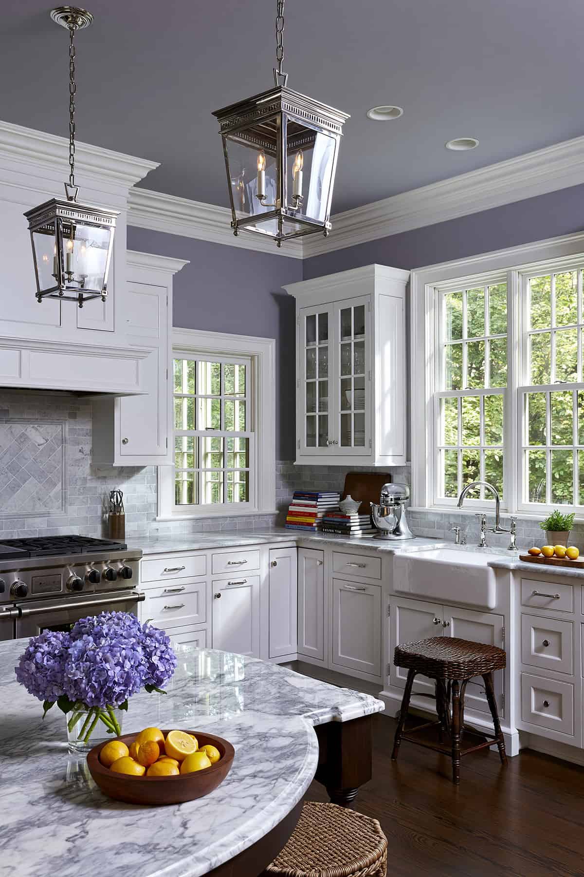 Soft Lavender Gray Kitchen Walls