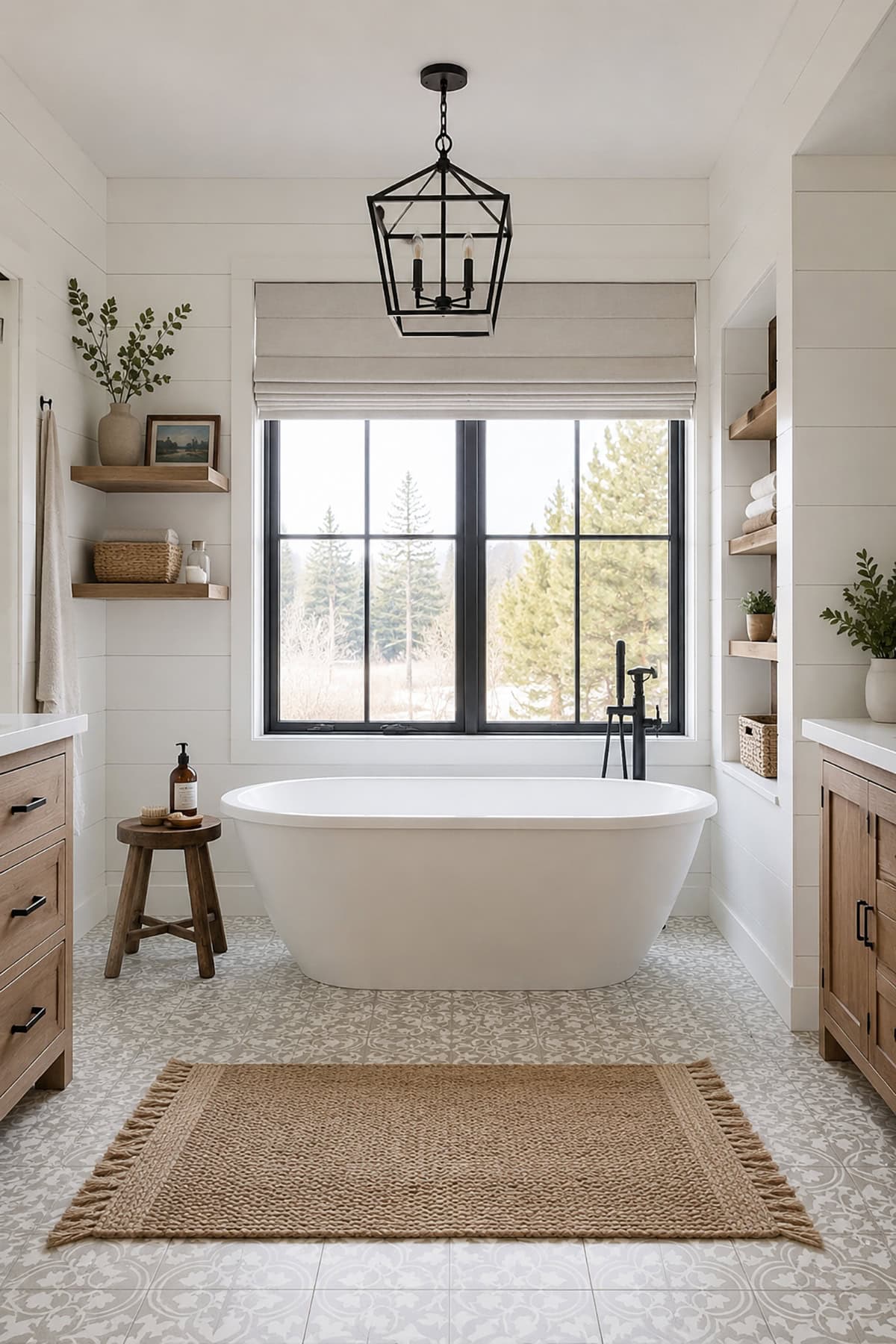 Symmetrical Farmhouse with Statement Window