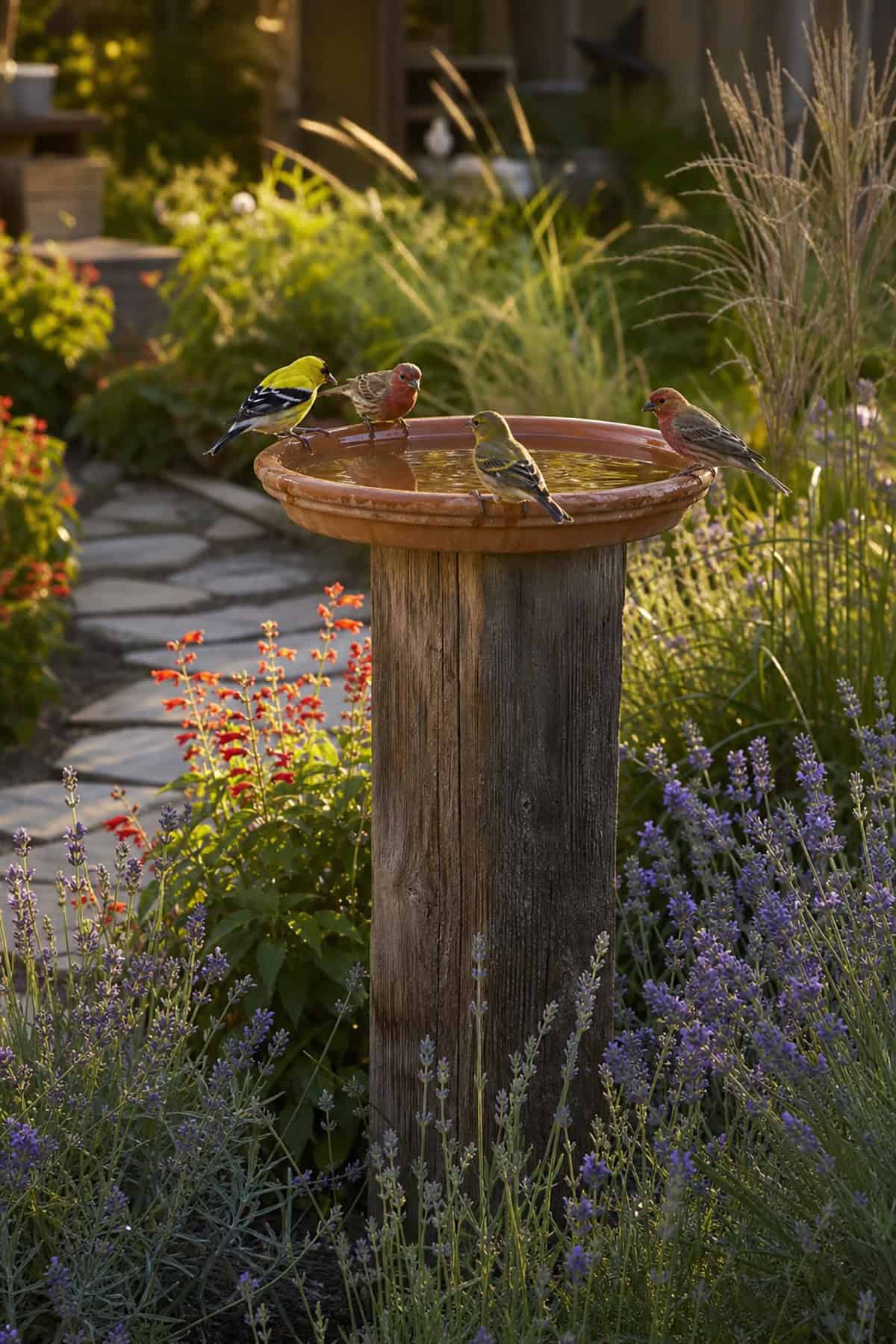 Terra Cotta Saucer on a Wooden Post