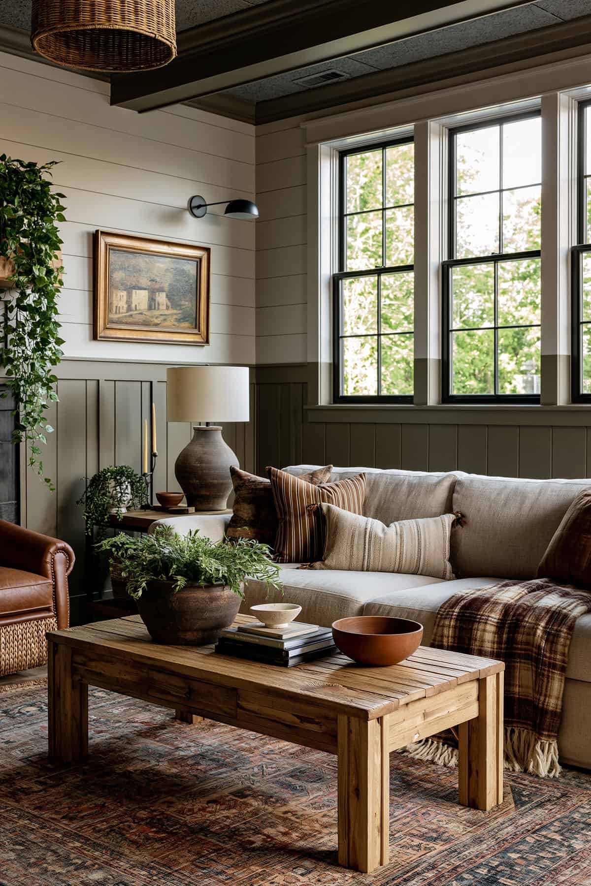 Two Tone Shiplap Living Room Wall