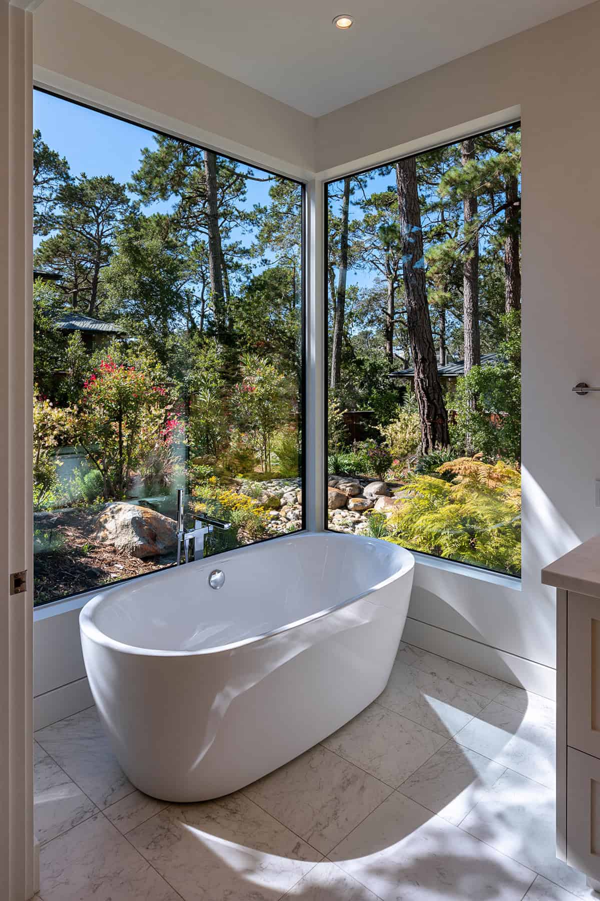 White Bathroom With Picture Window