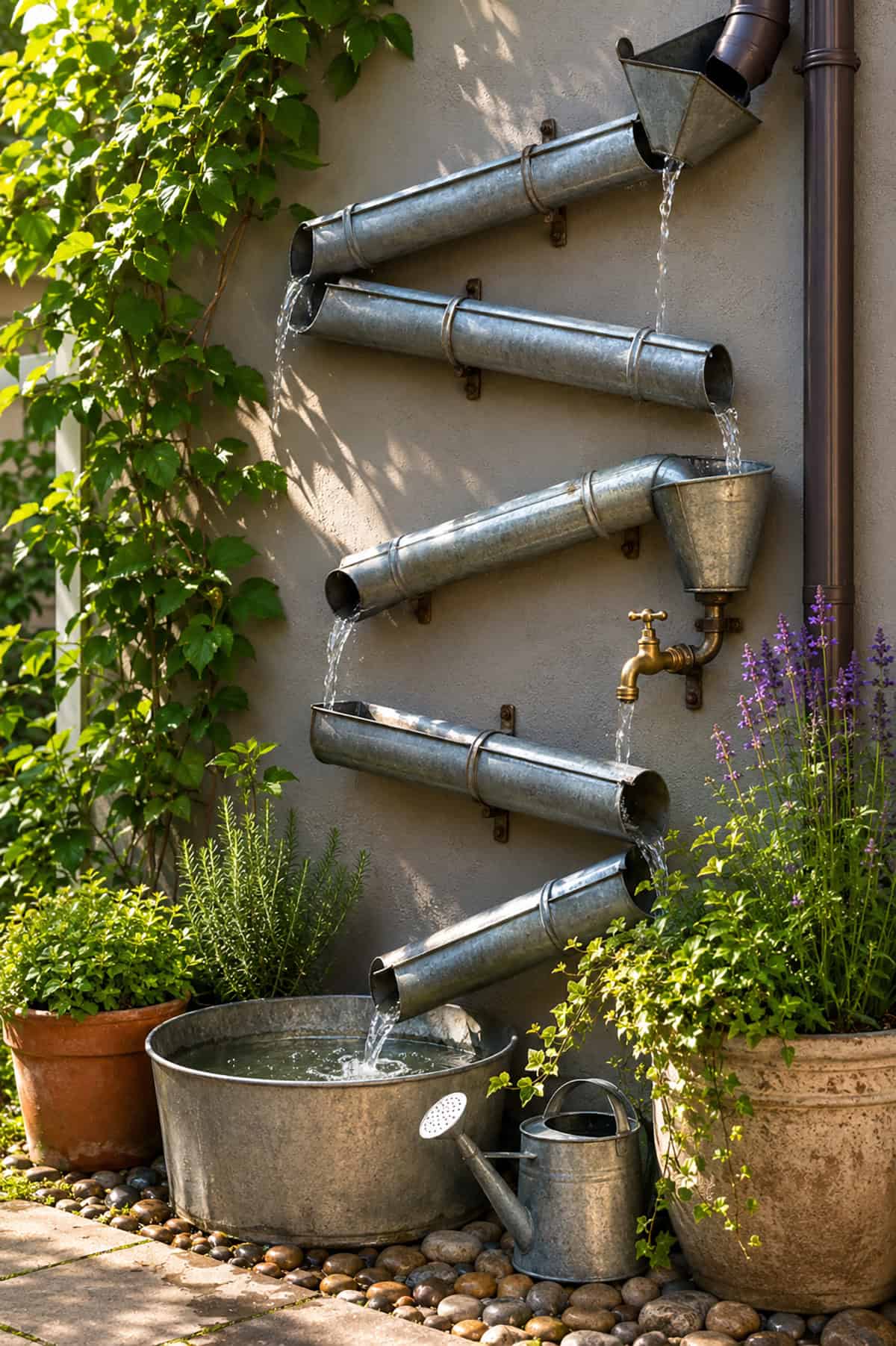 Zigzag Rainwater Spillway