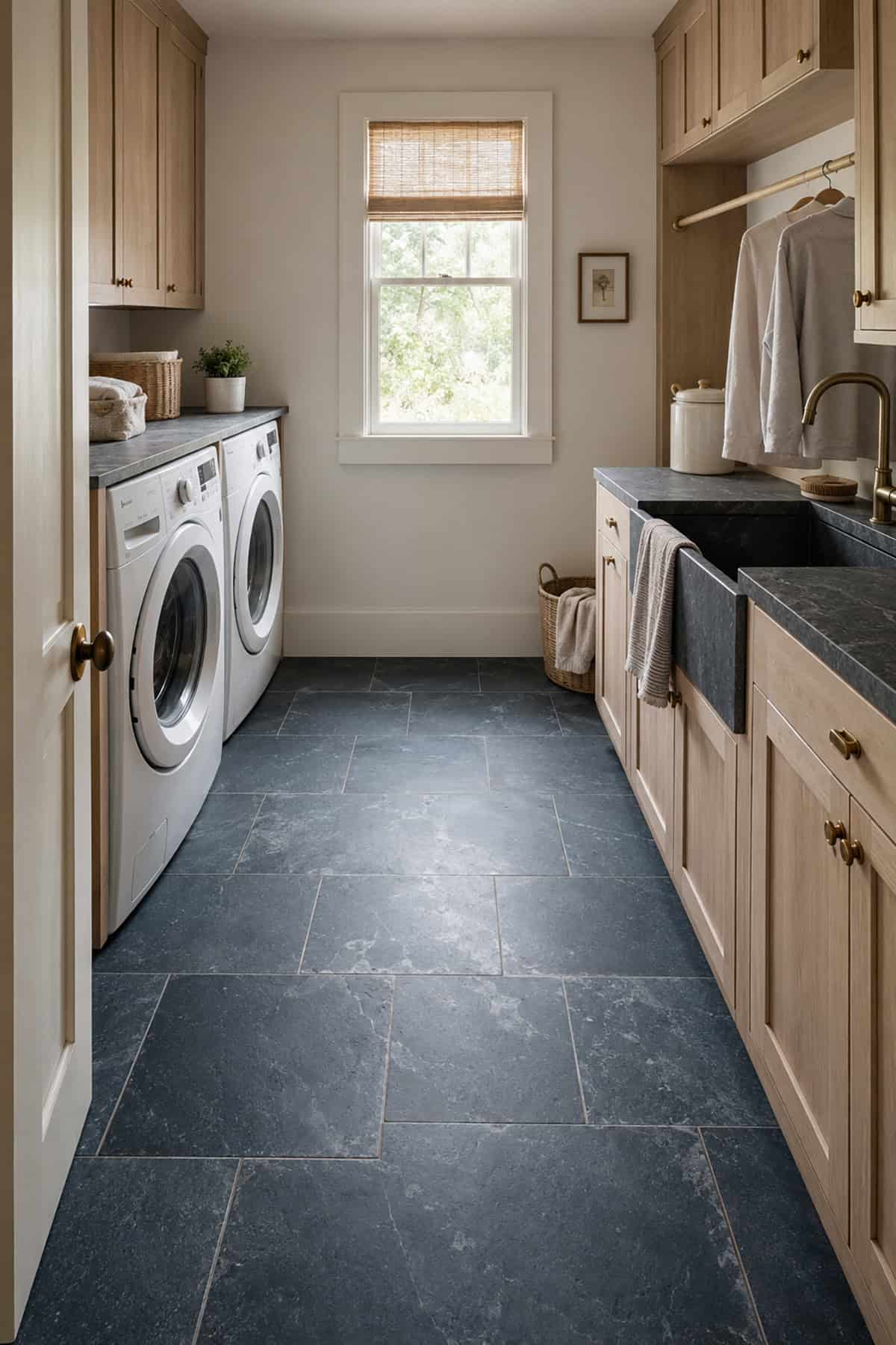 Blue Gray Soapstone Tile Flooring