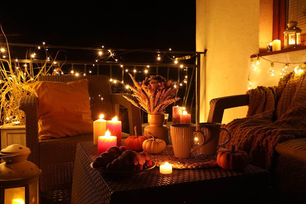 Candlelit Halloween Balcony Display