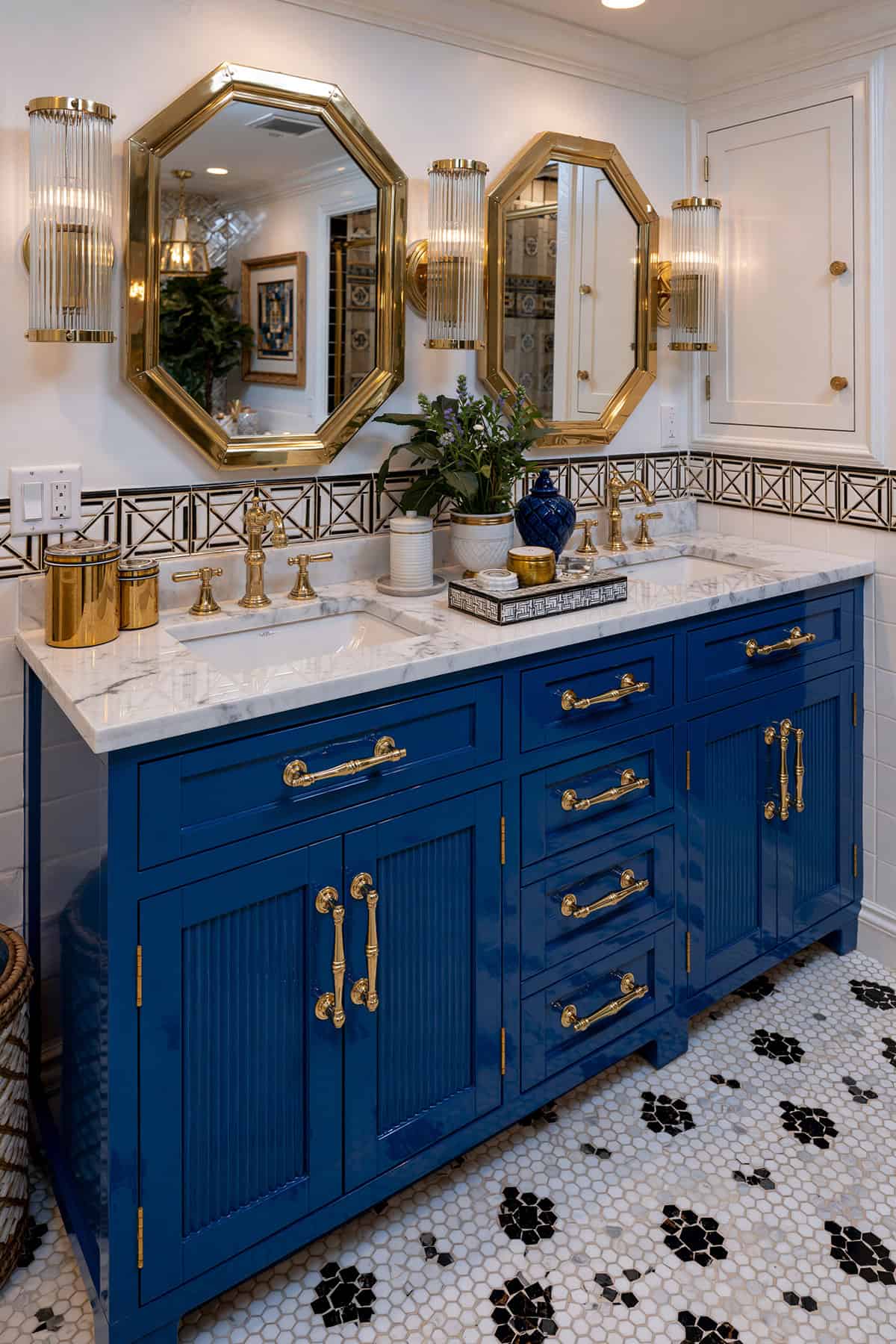 Cobalt Art Deco Double Vanity
