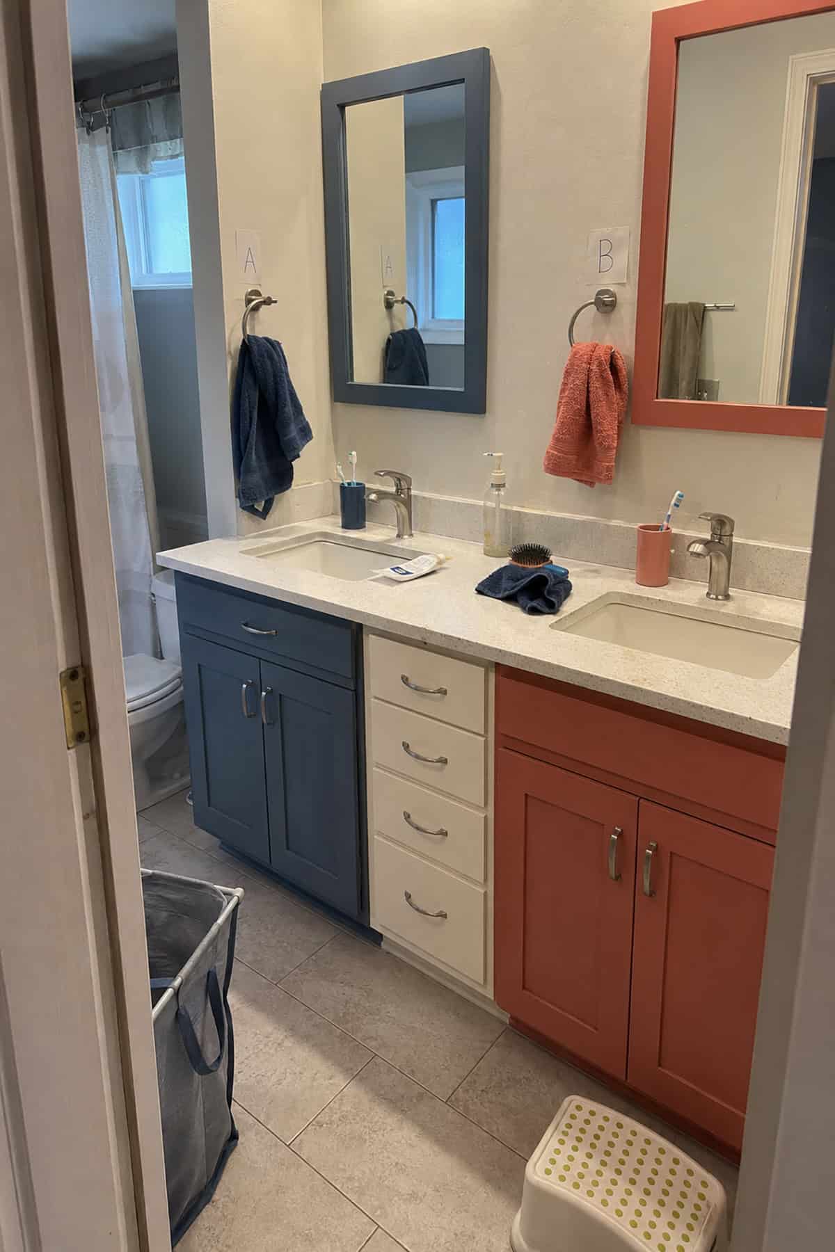 Color Coded Double Vanity