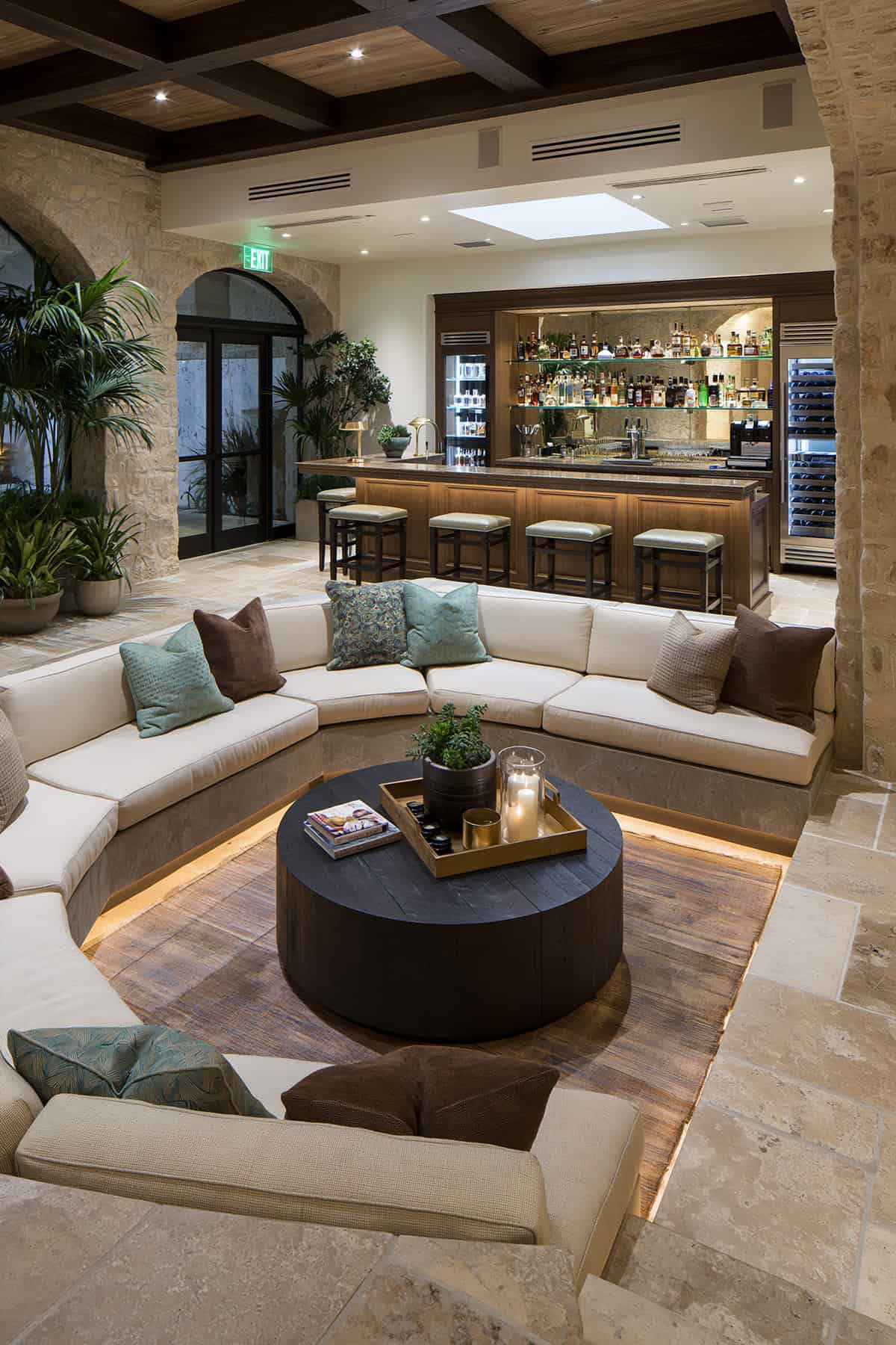 Conversation Pit And Home Bar Combination