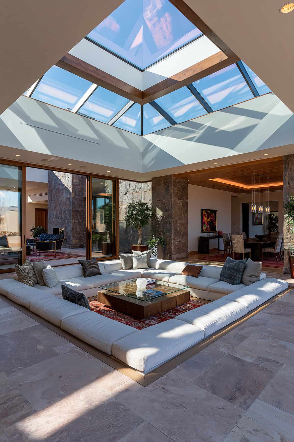 Conversation Pit Beneath A Skylight