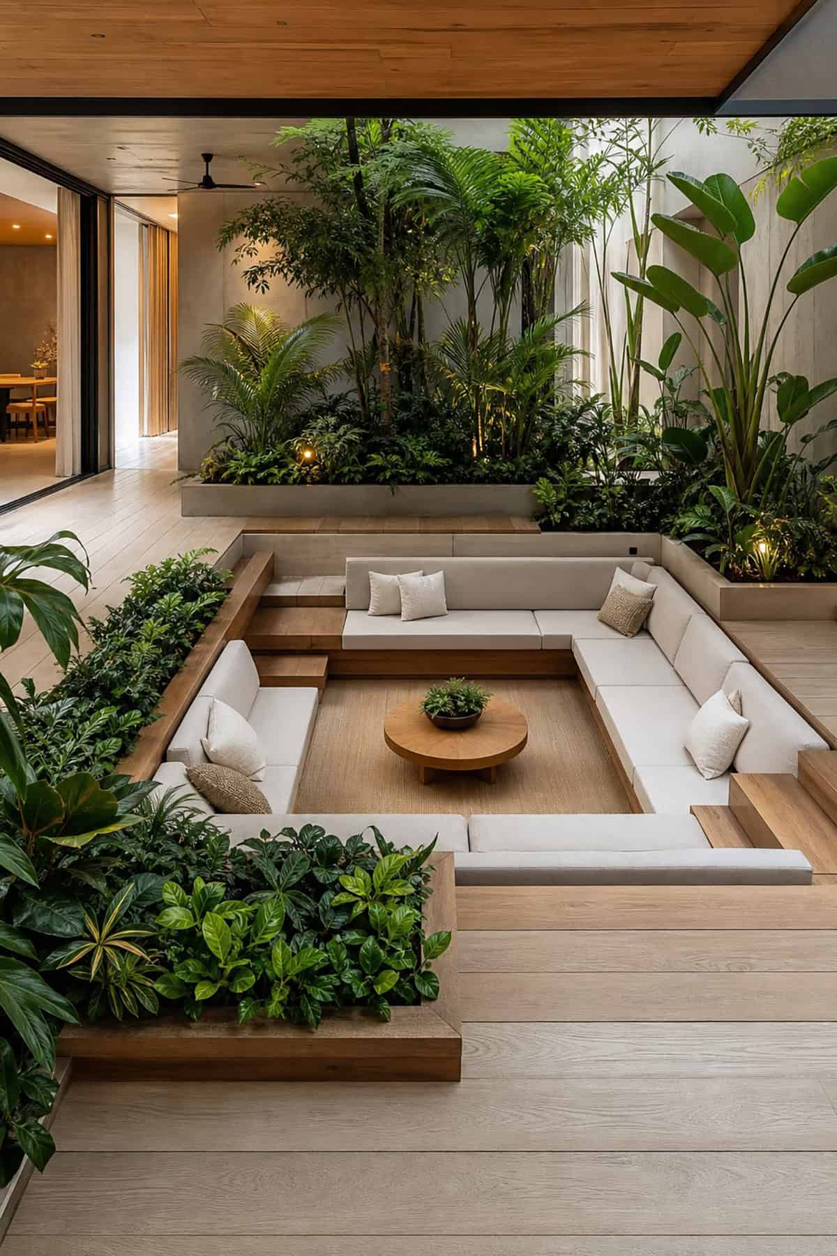 Conversation Pit With Built In Planters