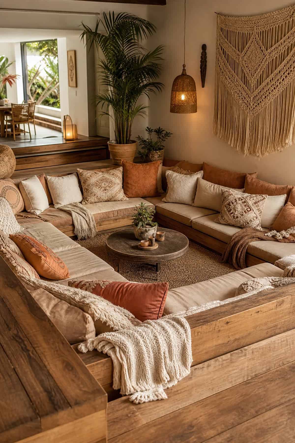 Conversation Pit With Floor Cushions