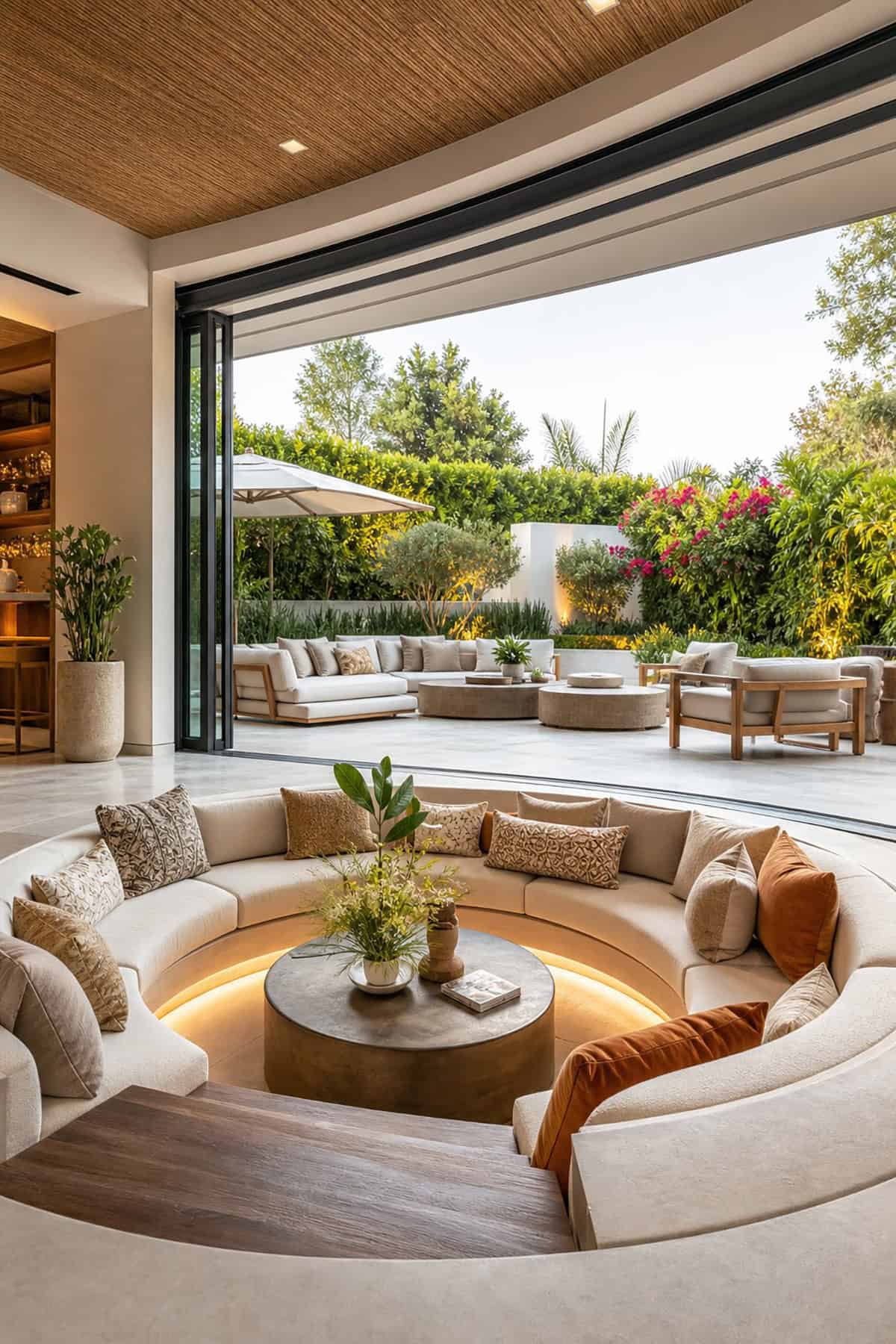 Conversation Pit With Indoor Outdoor Connection