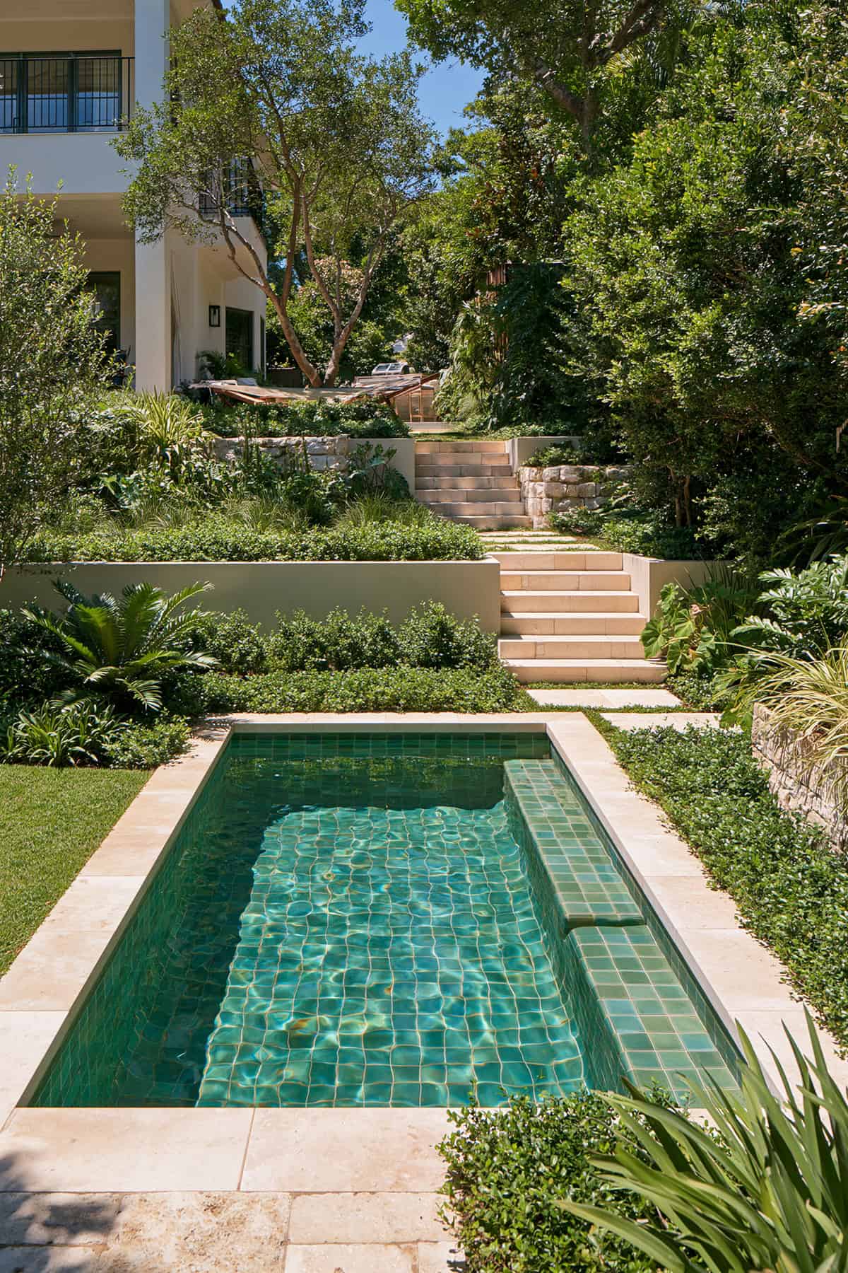 Corner Mini Pool With Cascading Terraces