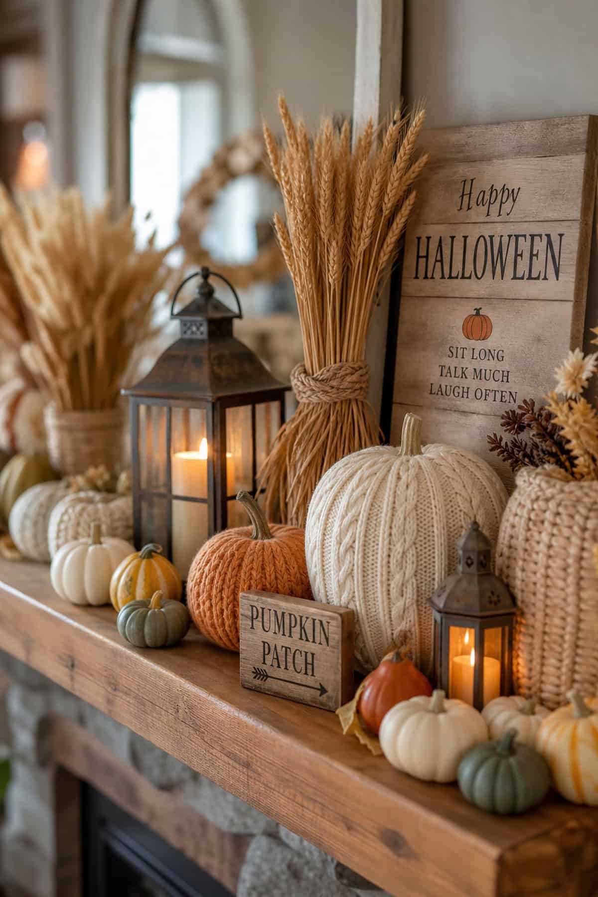 Cozy Cottage Halloween Mantel