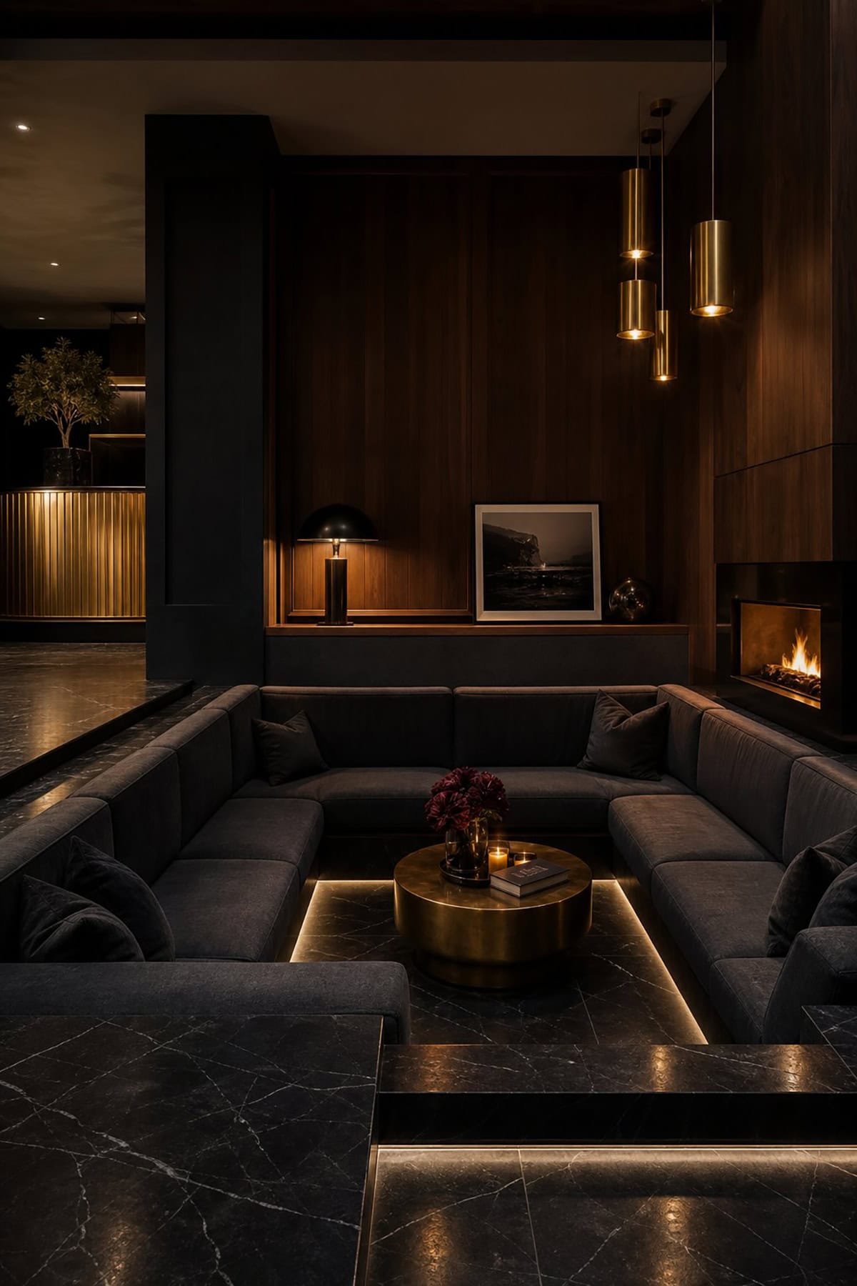Dark Moody Conversation Pit