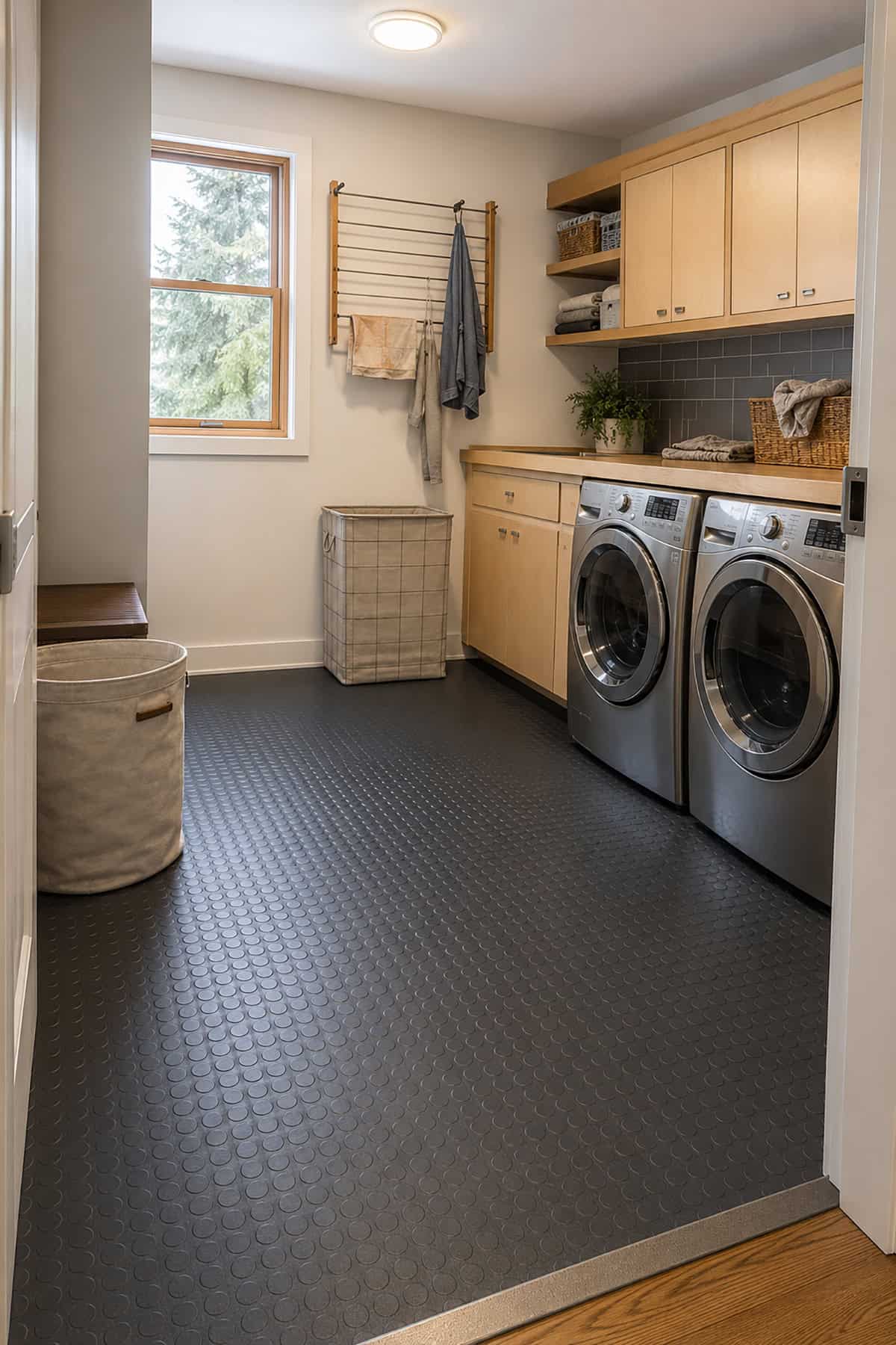 Dark Rubber Coin Flooring