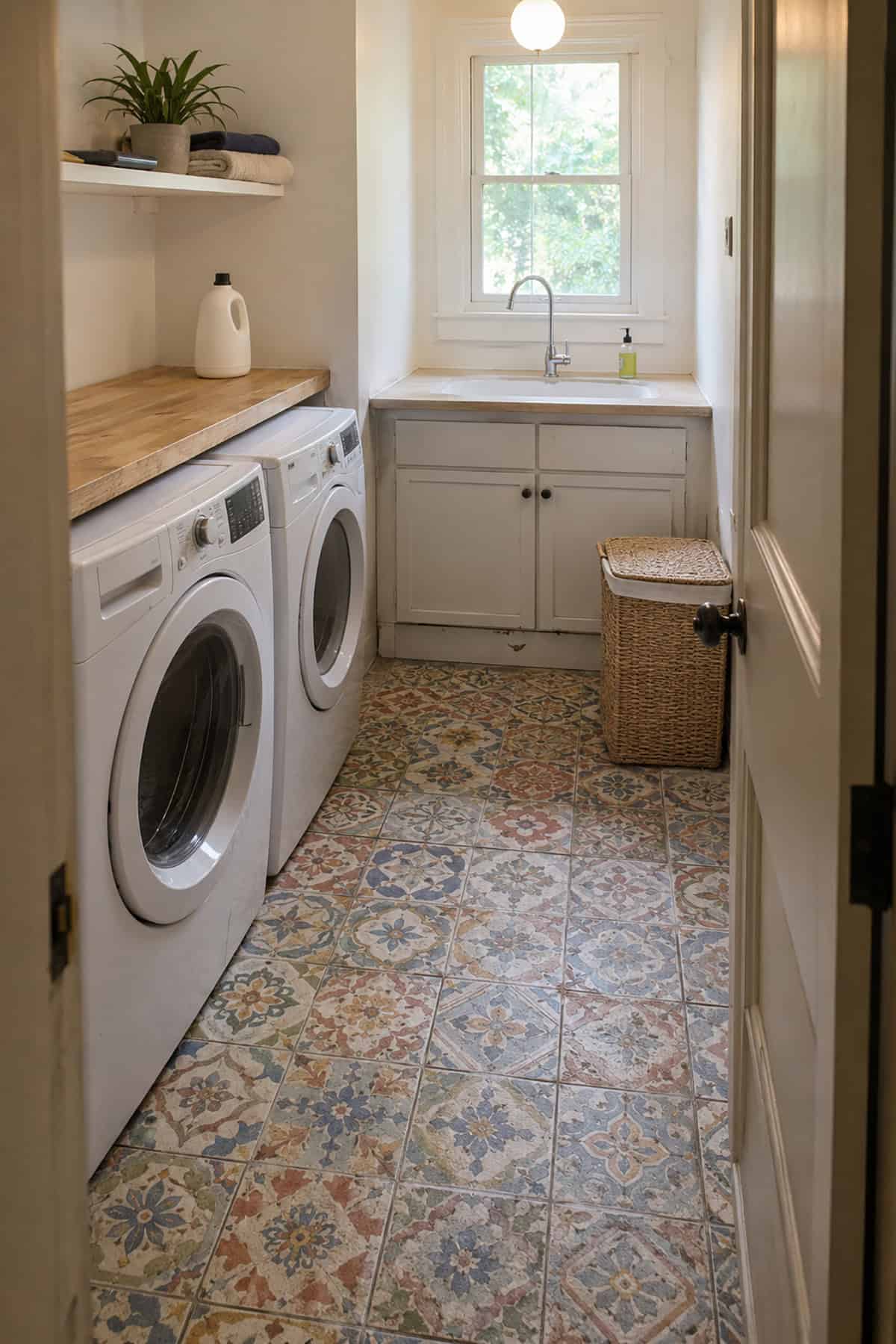 Faded Multicolor Patterned Tile Flooring