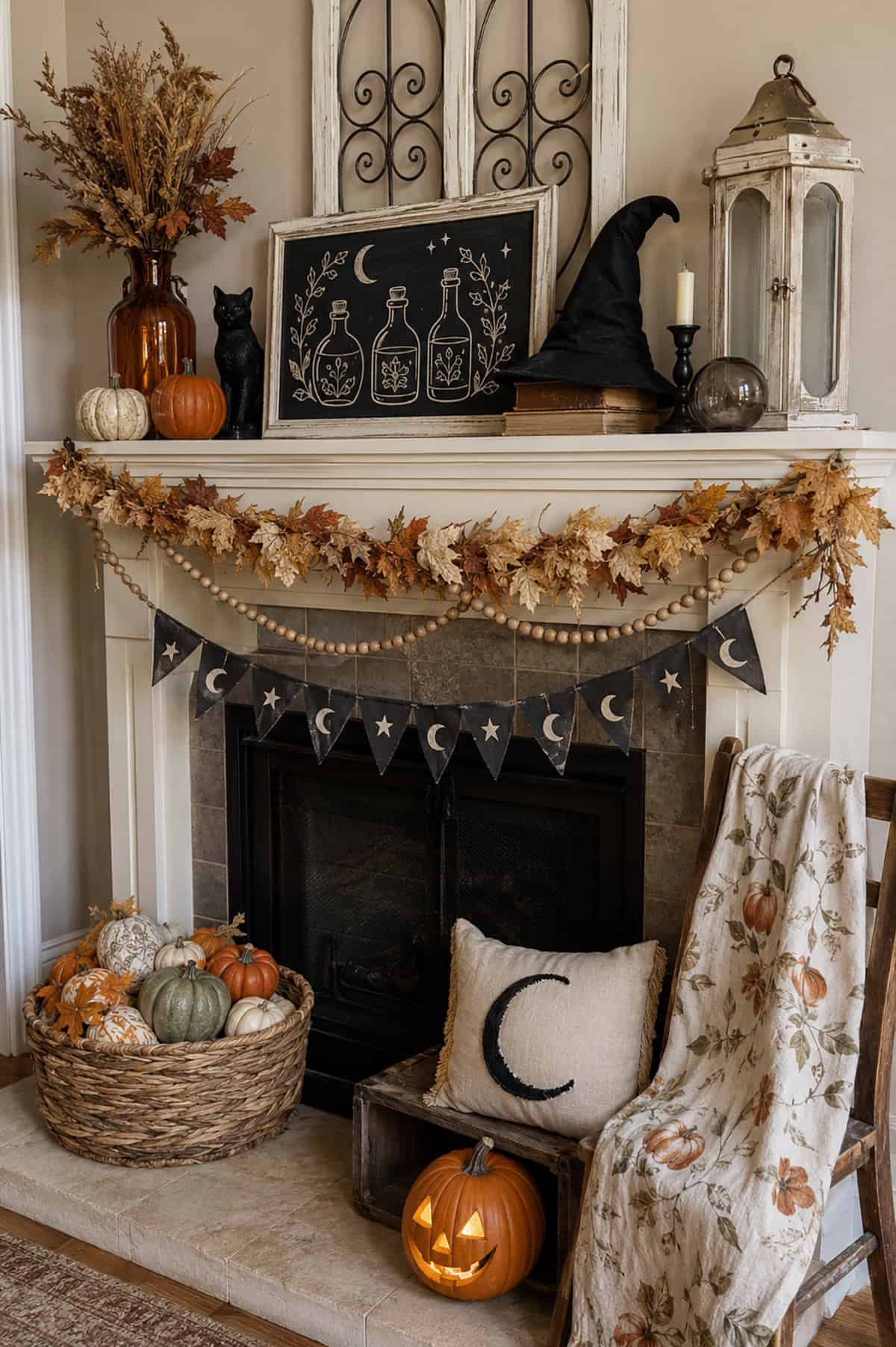 Farmhouse Witch’s Potion Mantel.jpg