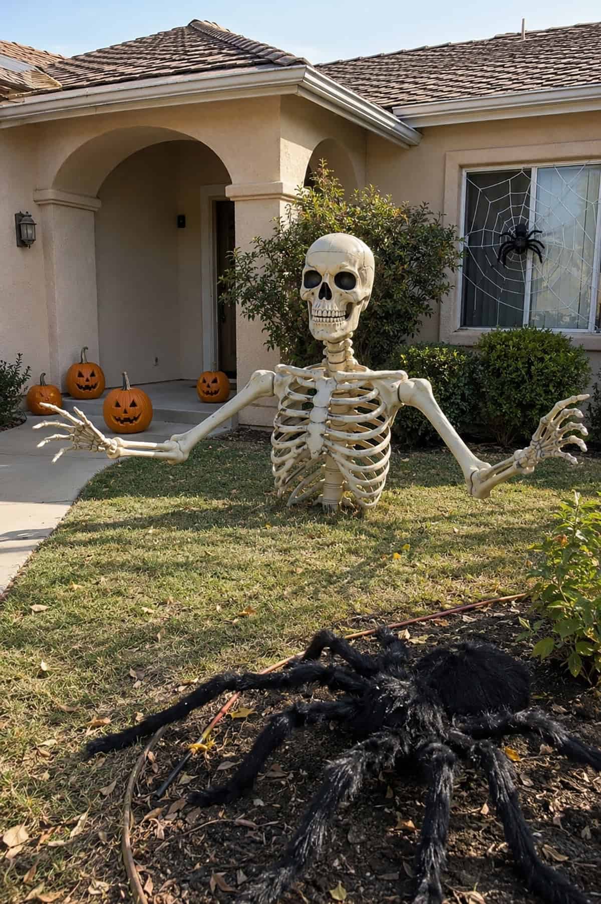 Giant Skeleton Rising From The Lawn