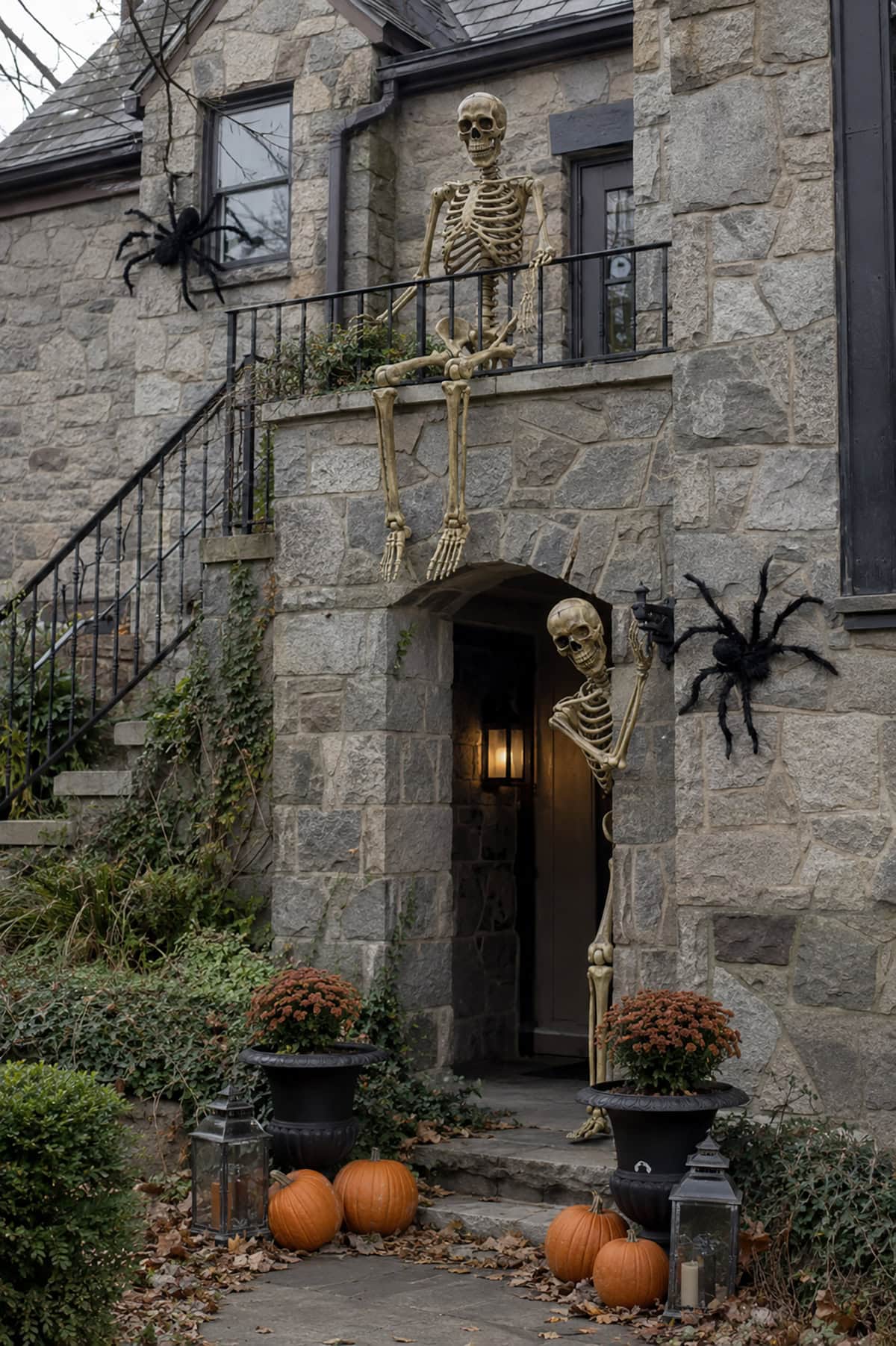 Giant Skeletons Scaling The House