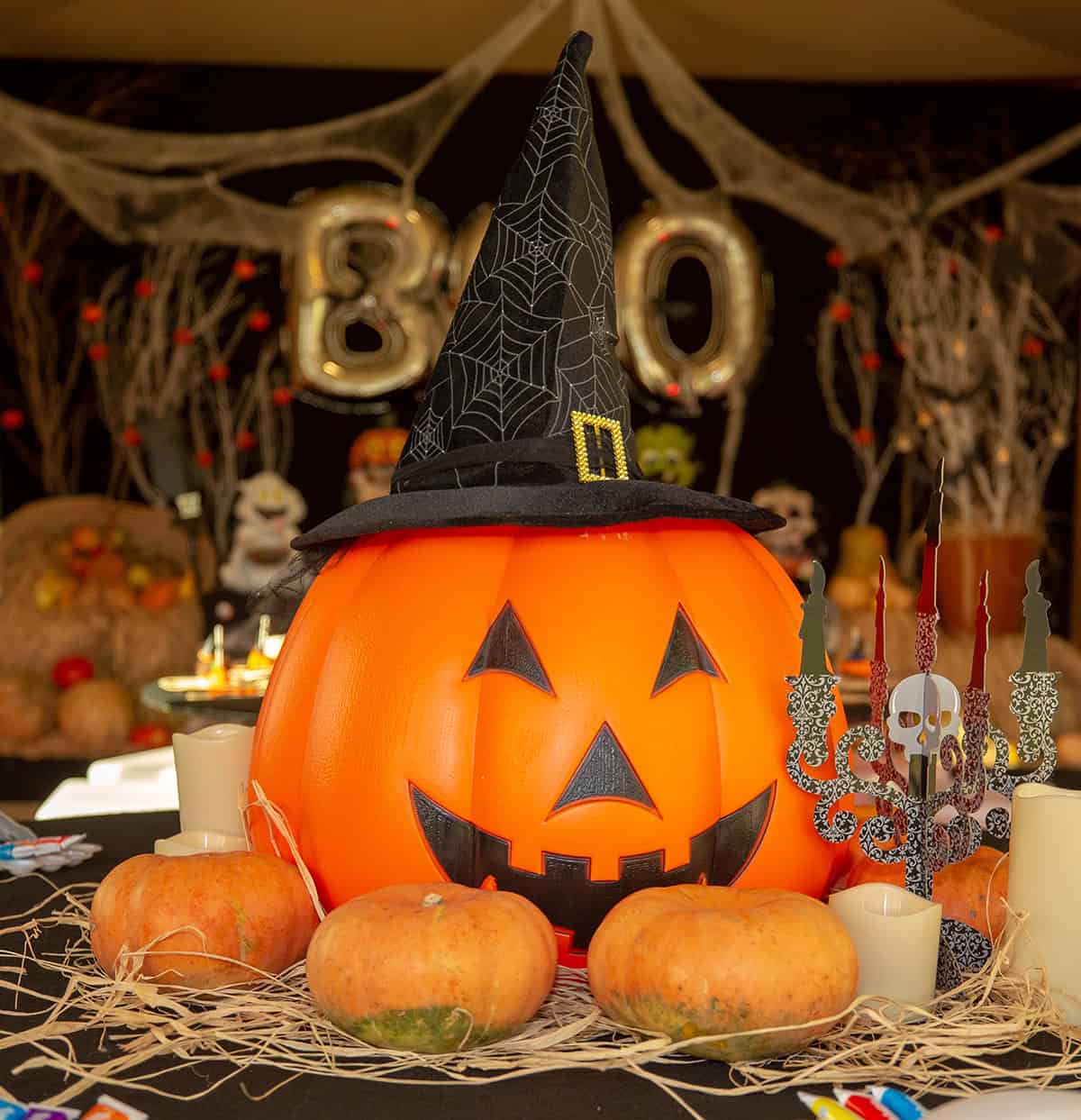 Giant Witch Pumpkin Display