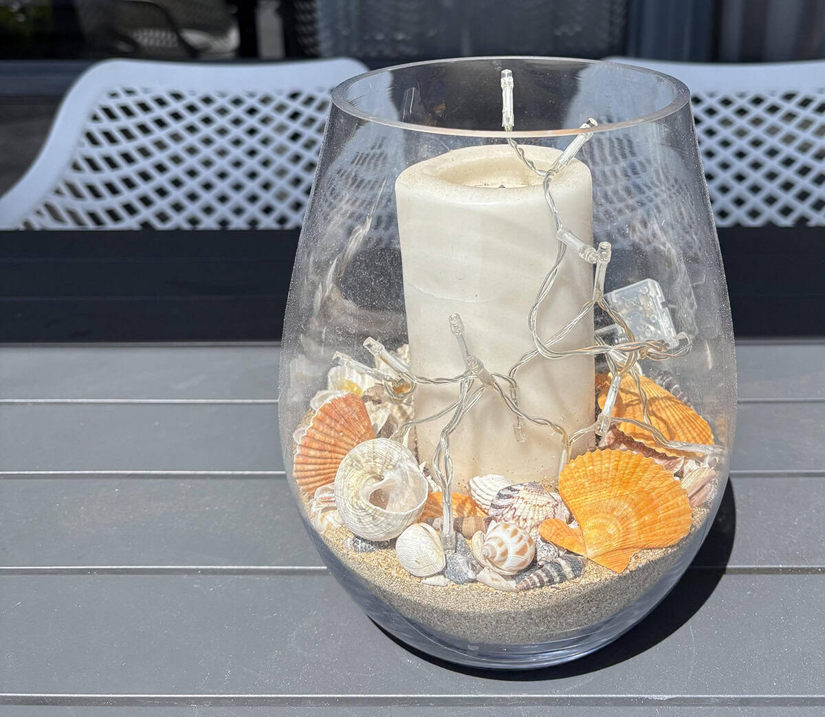 Glowing Seashell Candle Centerpiece