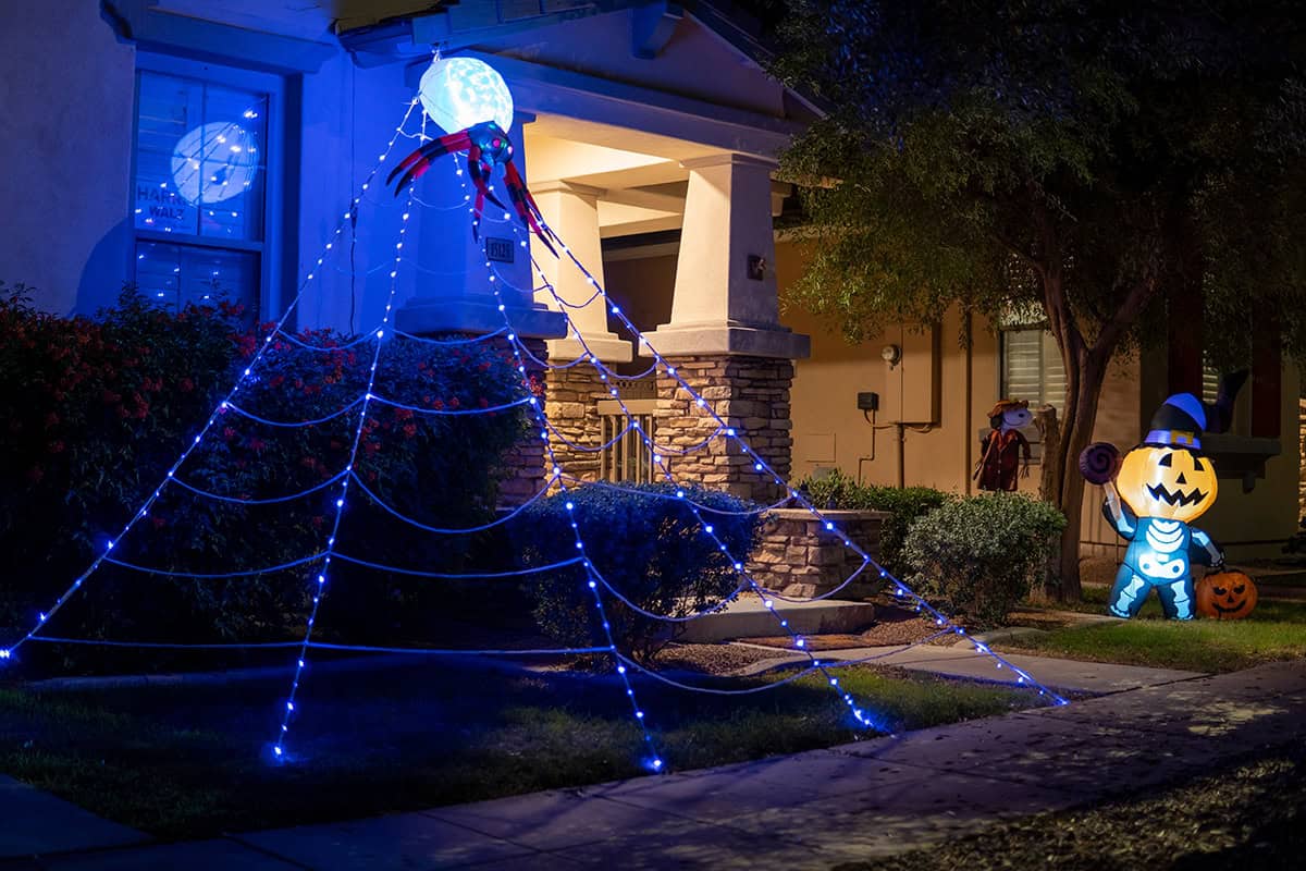 Glowing Spiderweb Front Yard