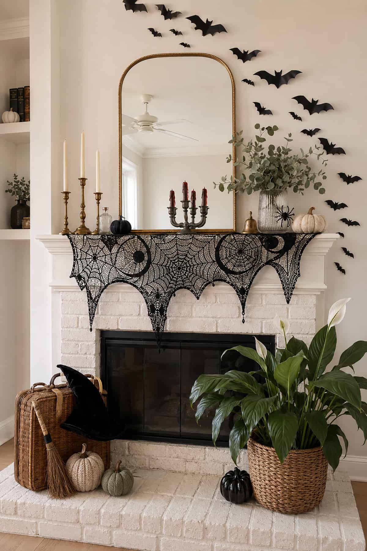 Gothic Lace and Candlelight Mantel