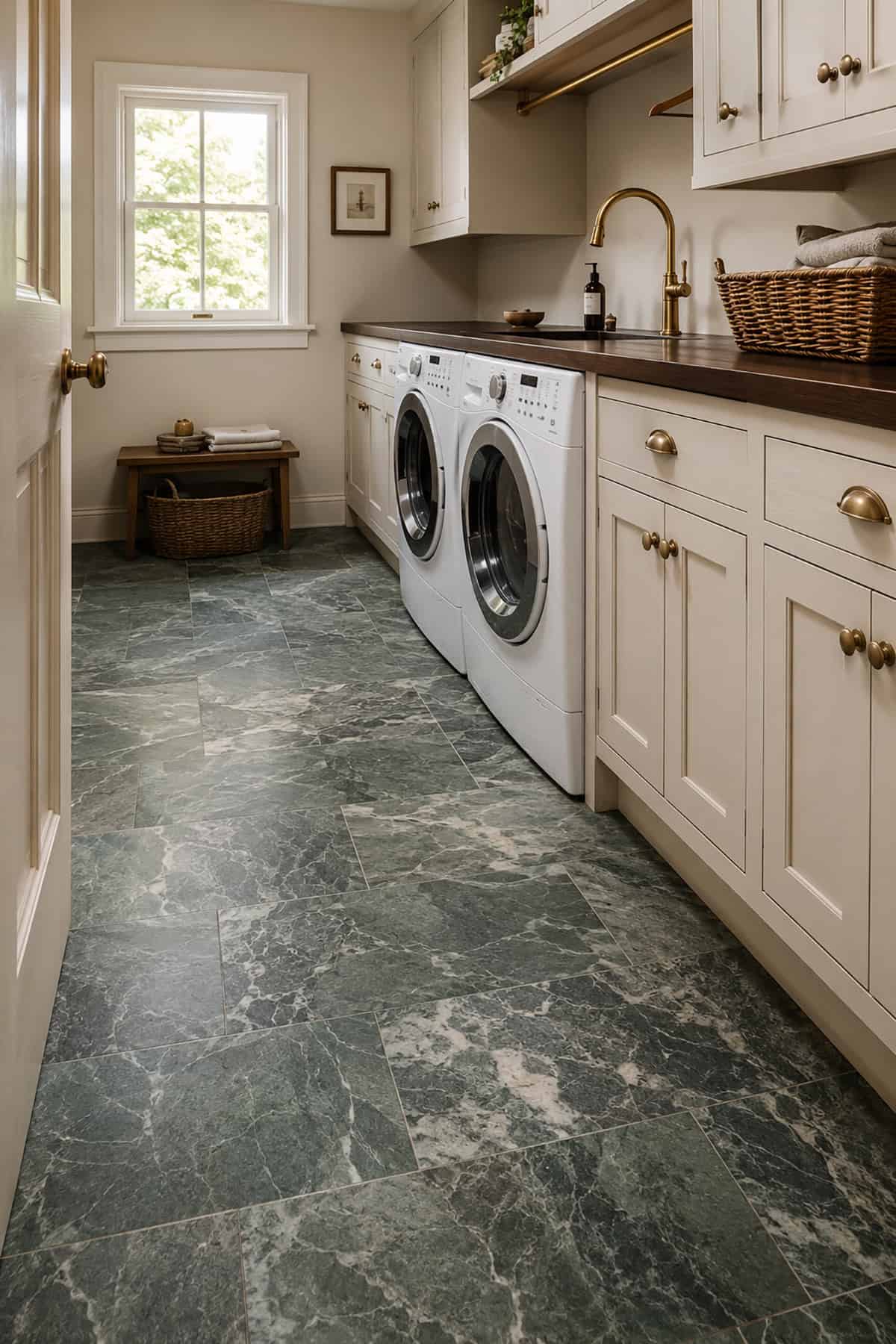 Green Marble Tile Flooring