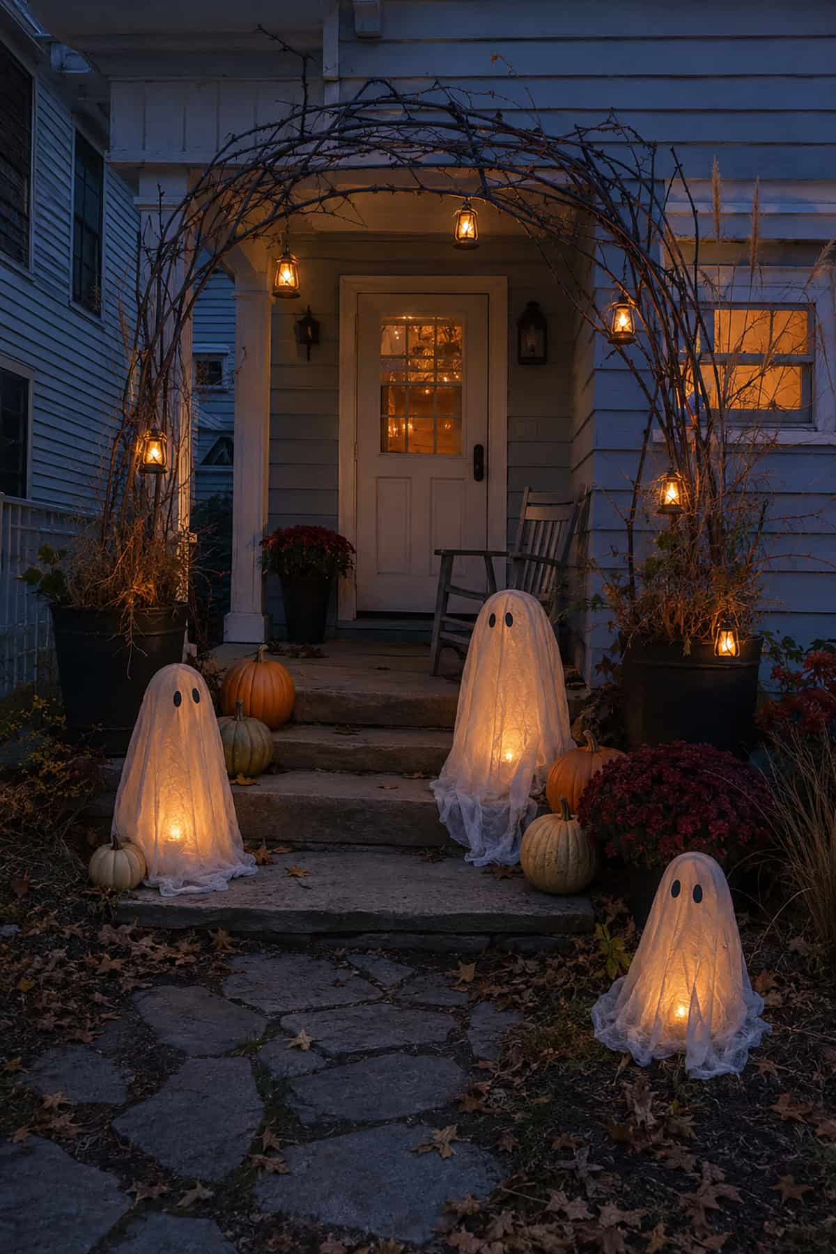 Homemade Glowing Ghost Walkway