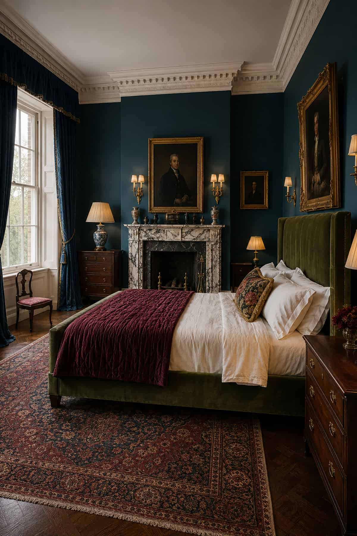 Jewel Toned Georgian Bedroom
