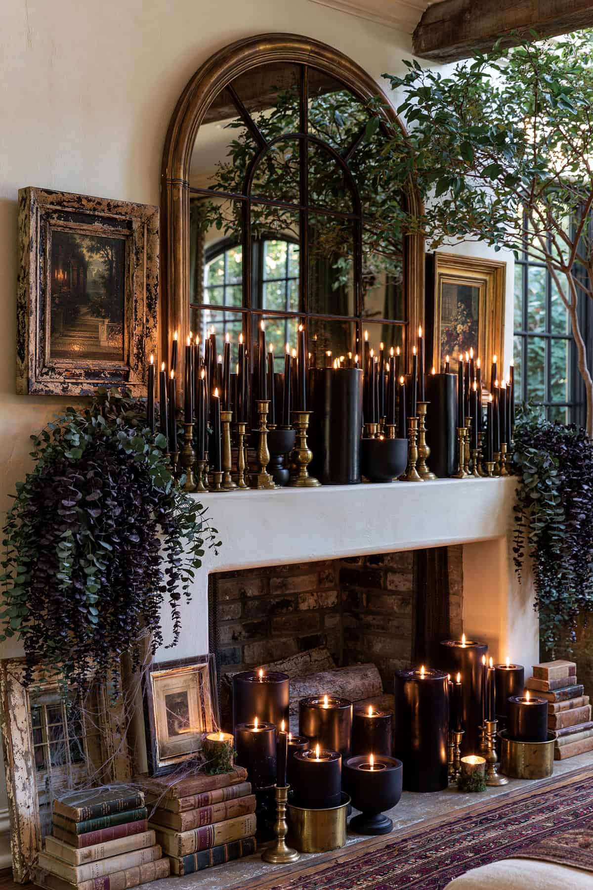 Layered Black Candle Display