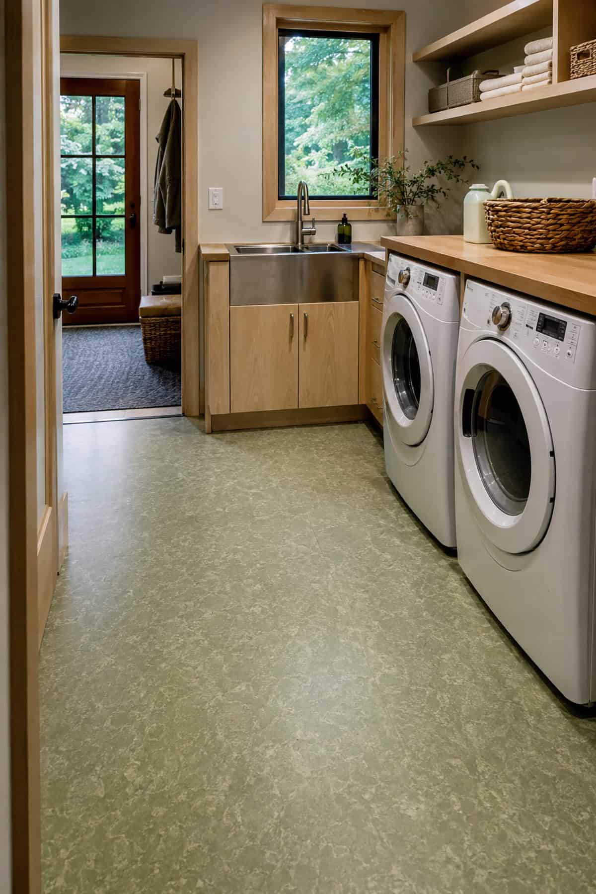 Marbled Linoleum Sheet Flooring