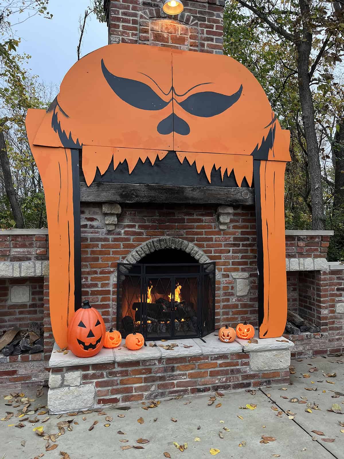 Monster Faced Outdoor Fireplace