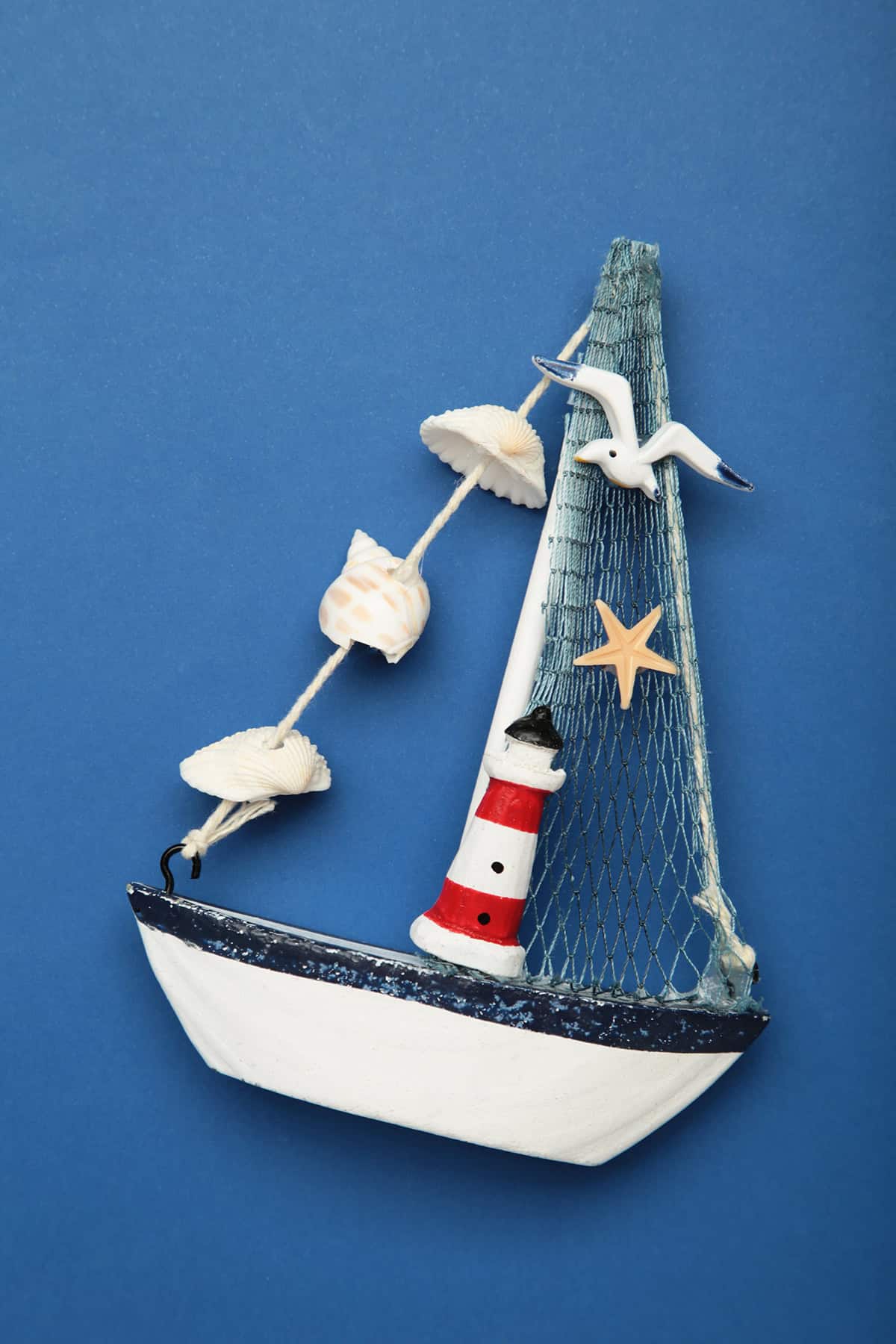Nautical Boat With Seashells